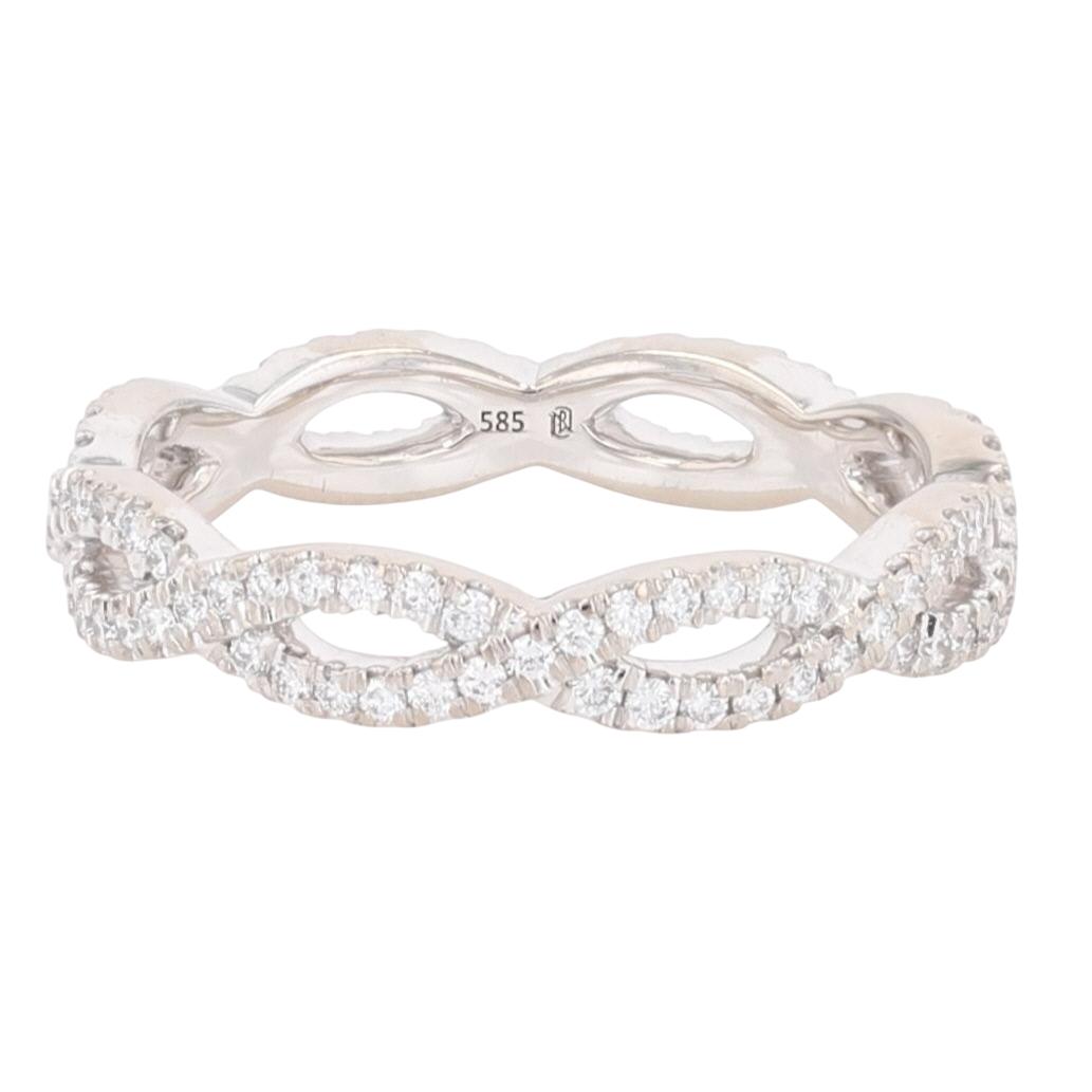 .39ctw Round Cut Diamond Eternity Twist Style Wedding Band 14k White ...