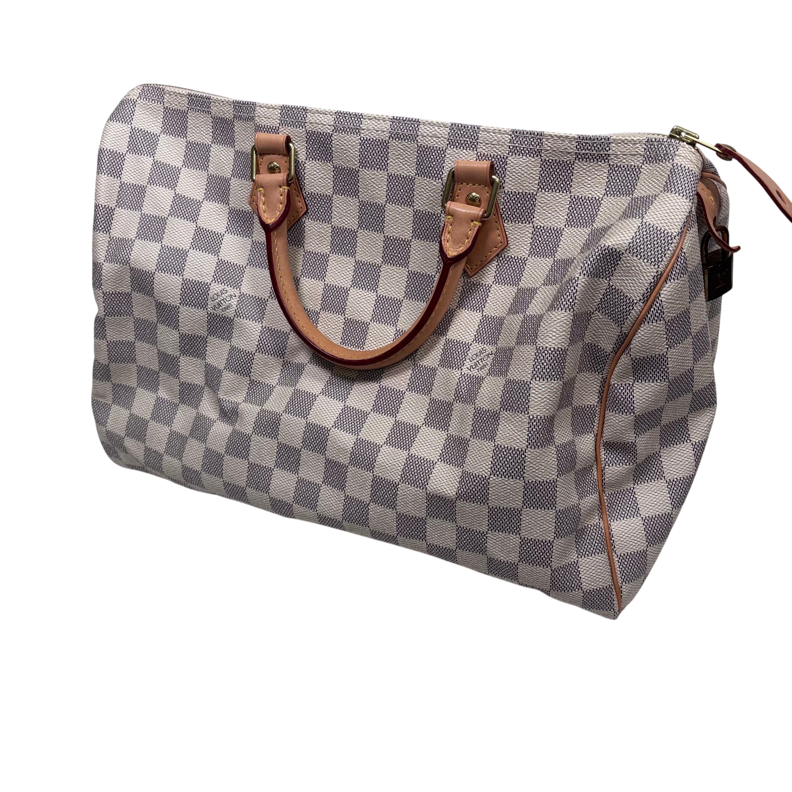 LOUIS VUITTON N41535 Speedy 35 Damier Azur Canvas Women Tote Bag