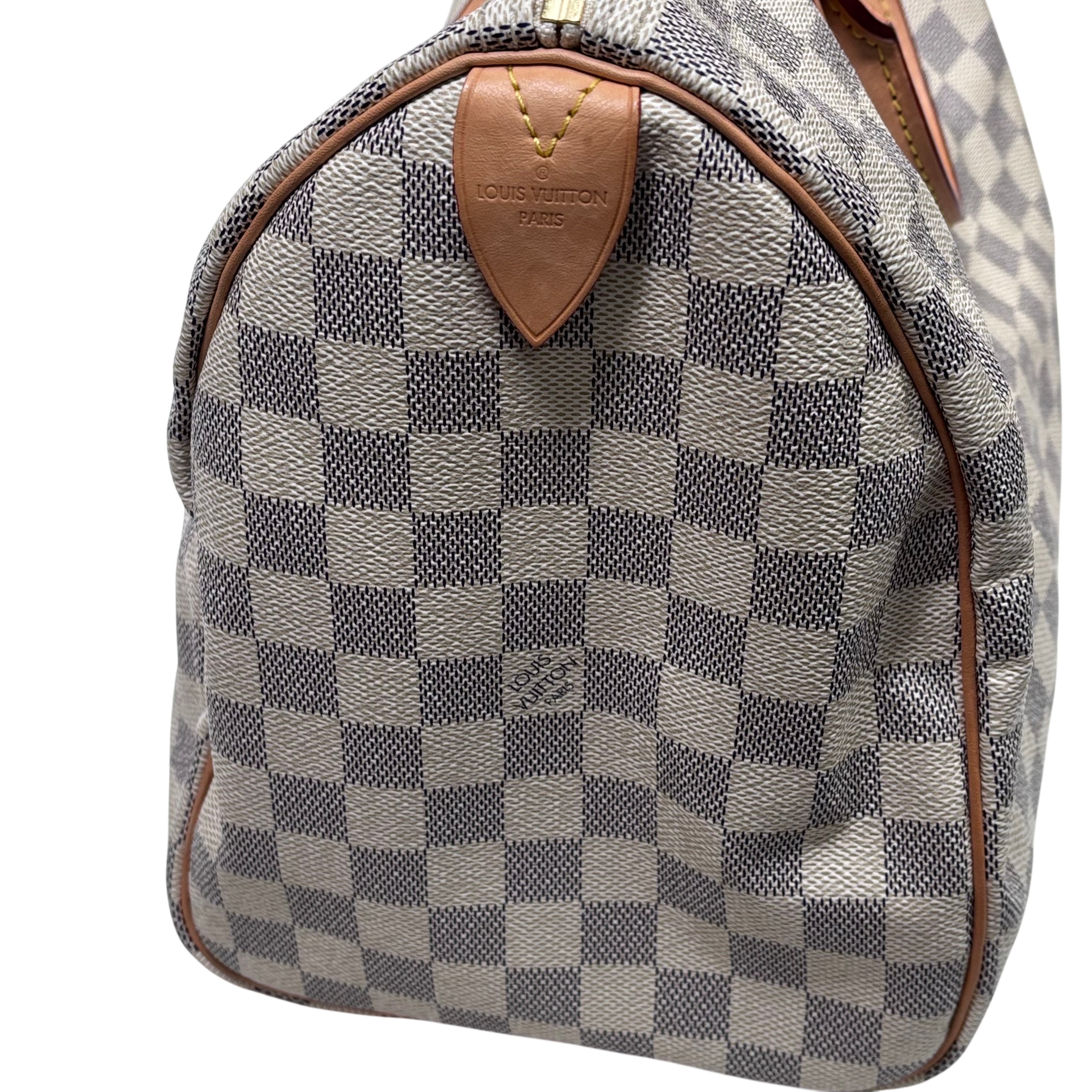 LOUIS VUITTON N41535 Speedy 35 Damier Azur Canvas Women Tote Bag
