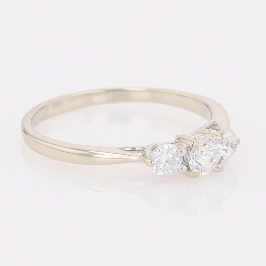 .41ctw Round Cut Diamond Three Stone Engagement Ring 14k White Gold Size 7
