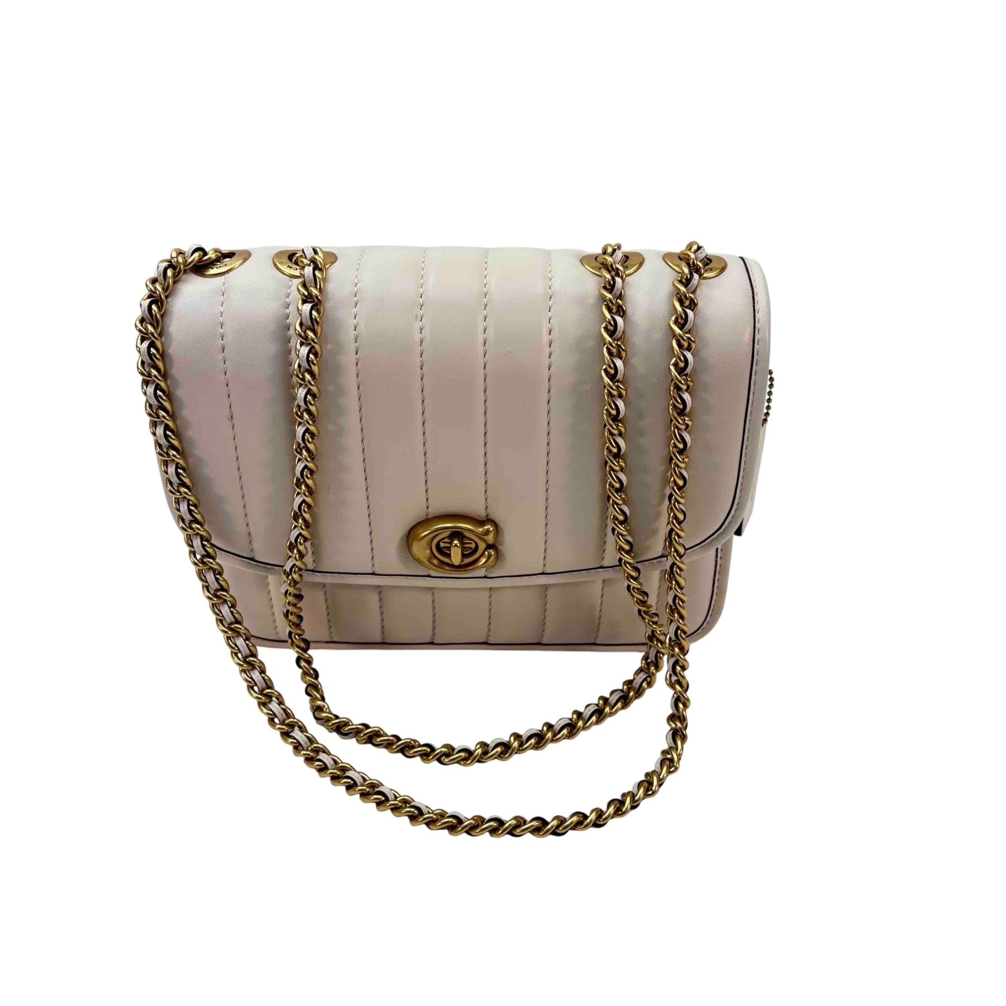 Coach J2057-4684 Madison Turnlock Tan/Off White Quilted Leather