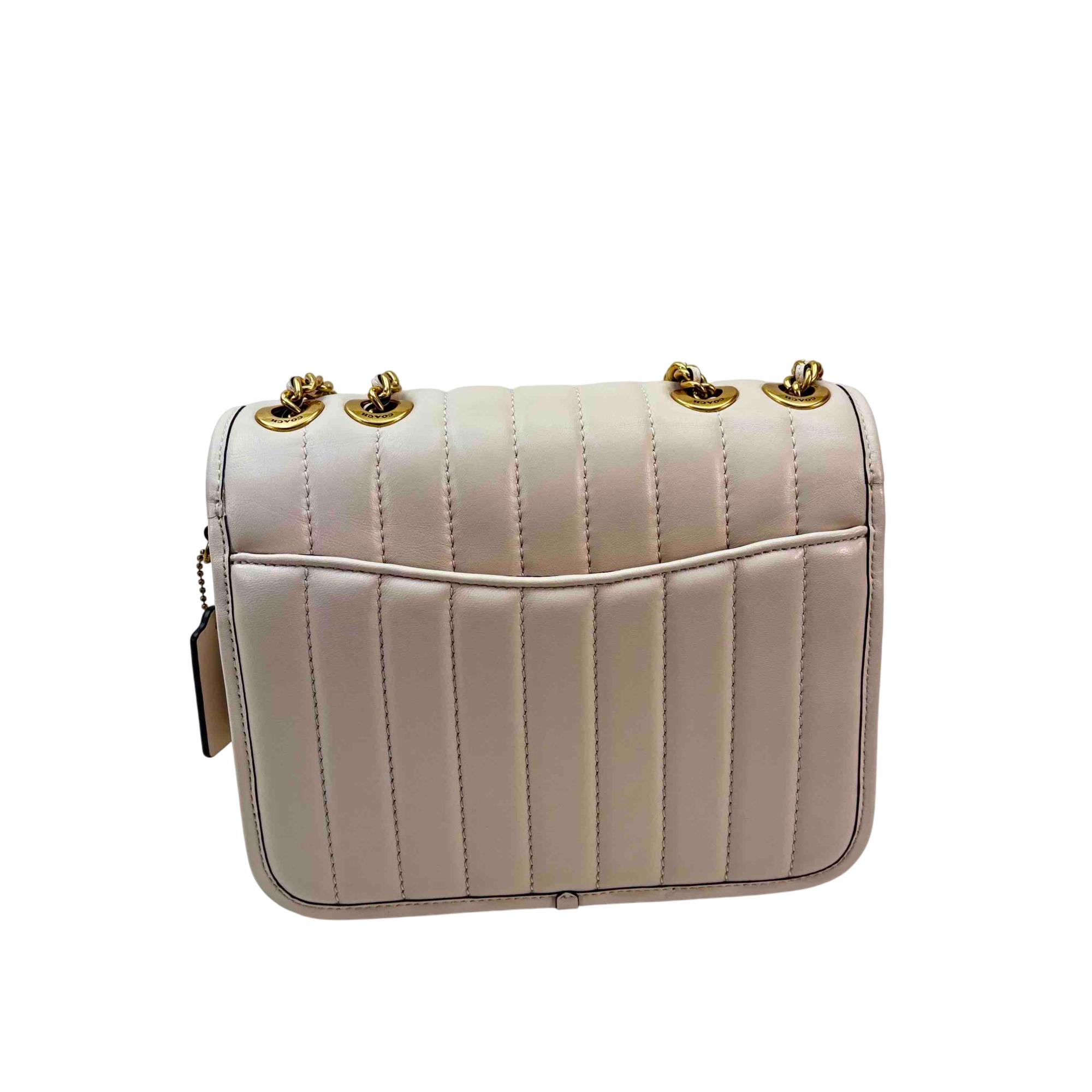Coach J2057-4684 Madison Turnlock Tan/Off White Quilted Leather