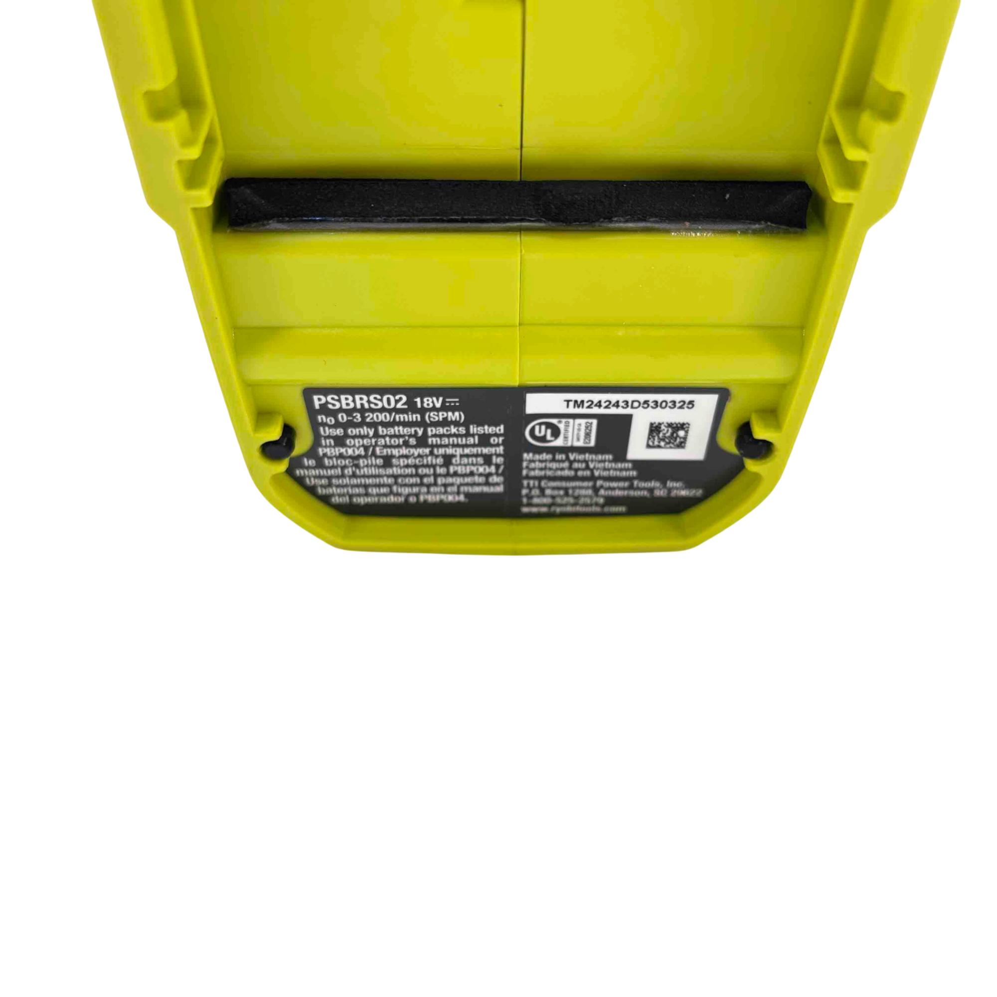 Ryobi PSBRS02 ONE+ HP 18V Lithium Cordless Compact Reciprocating Saw - 9818