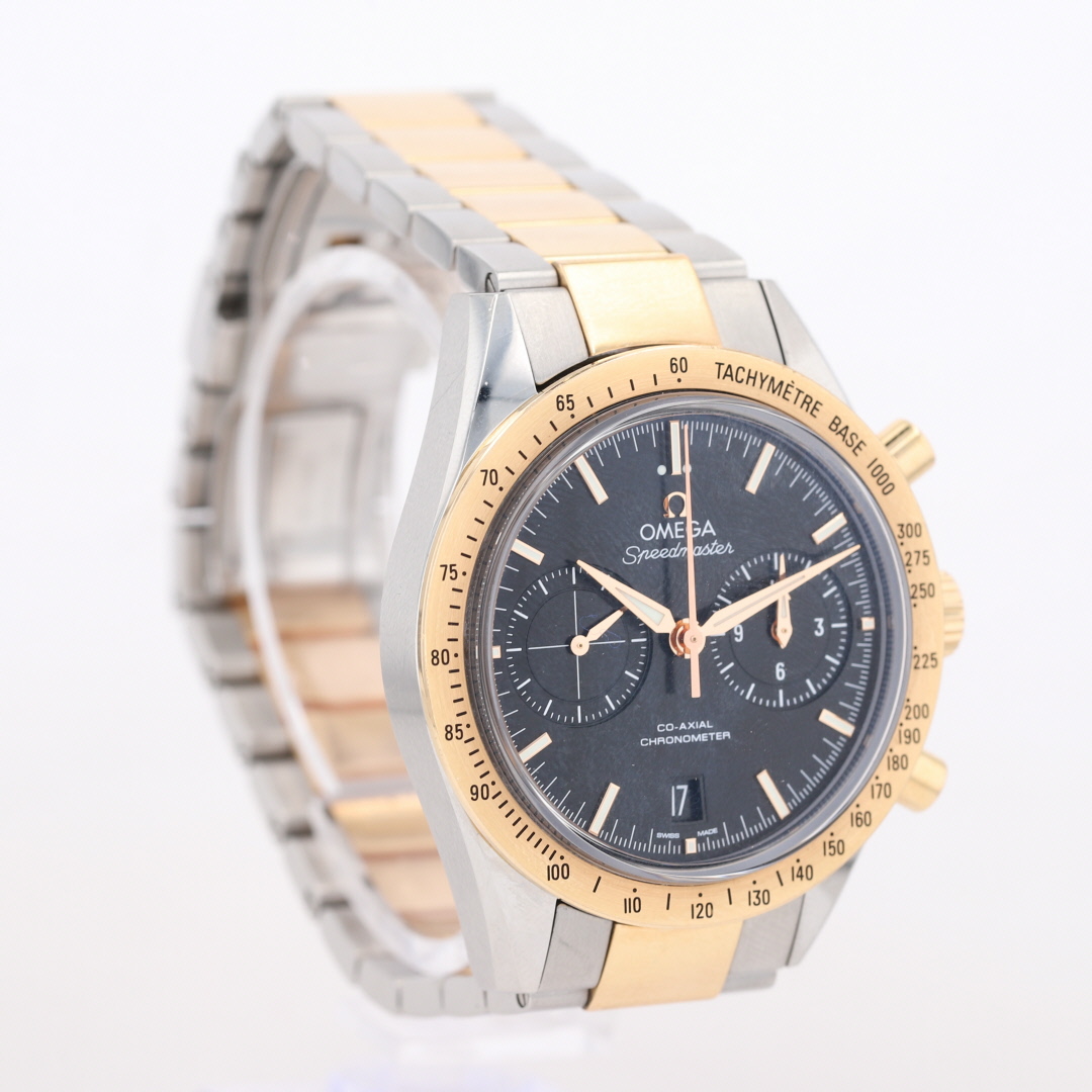 Omega Speedmaster 57 Black Dial Automatic 18k Yellow Gold Men's