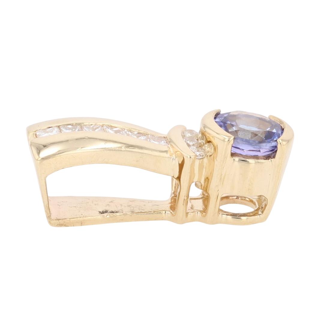 1.07ctw Tanzanite with Diamond Accents Pendant without Chain