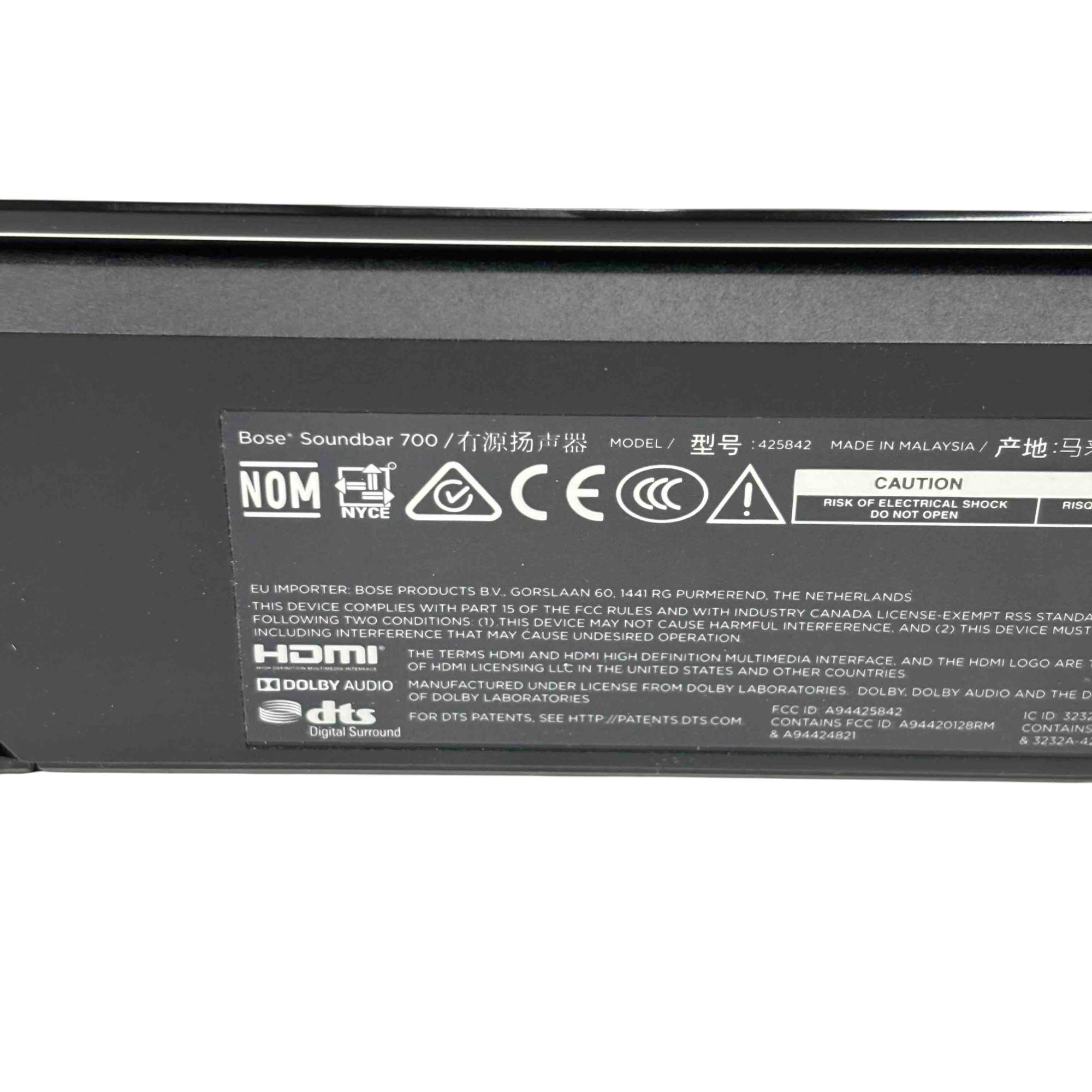 Bose Soundbar 700 425842 Home Theater Speaker