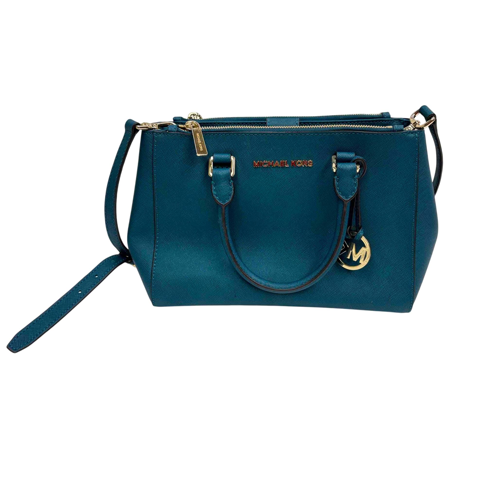 Michael Kors Saffiano Leather Blue Handbag