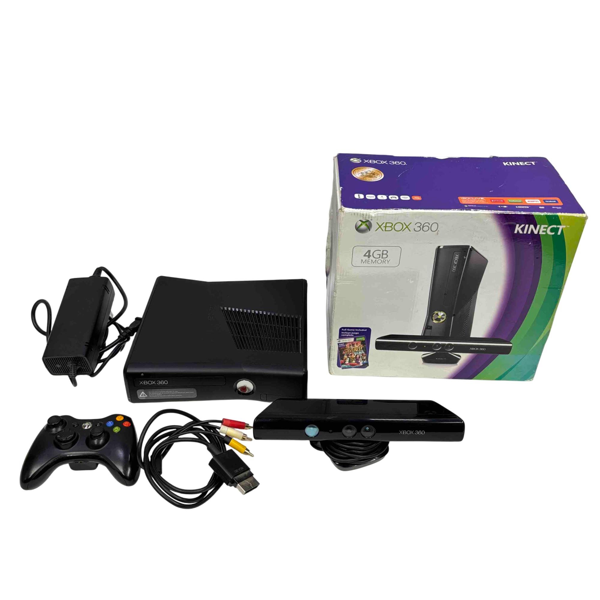 Microsoft Xbox 360 Slim 4GB 1439 Video Game System Kinect Bundle