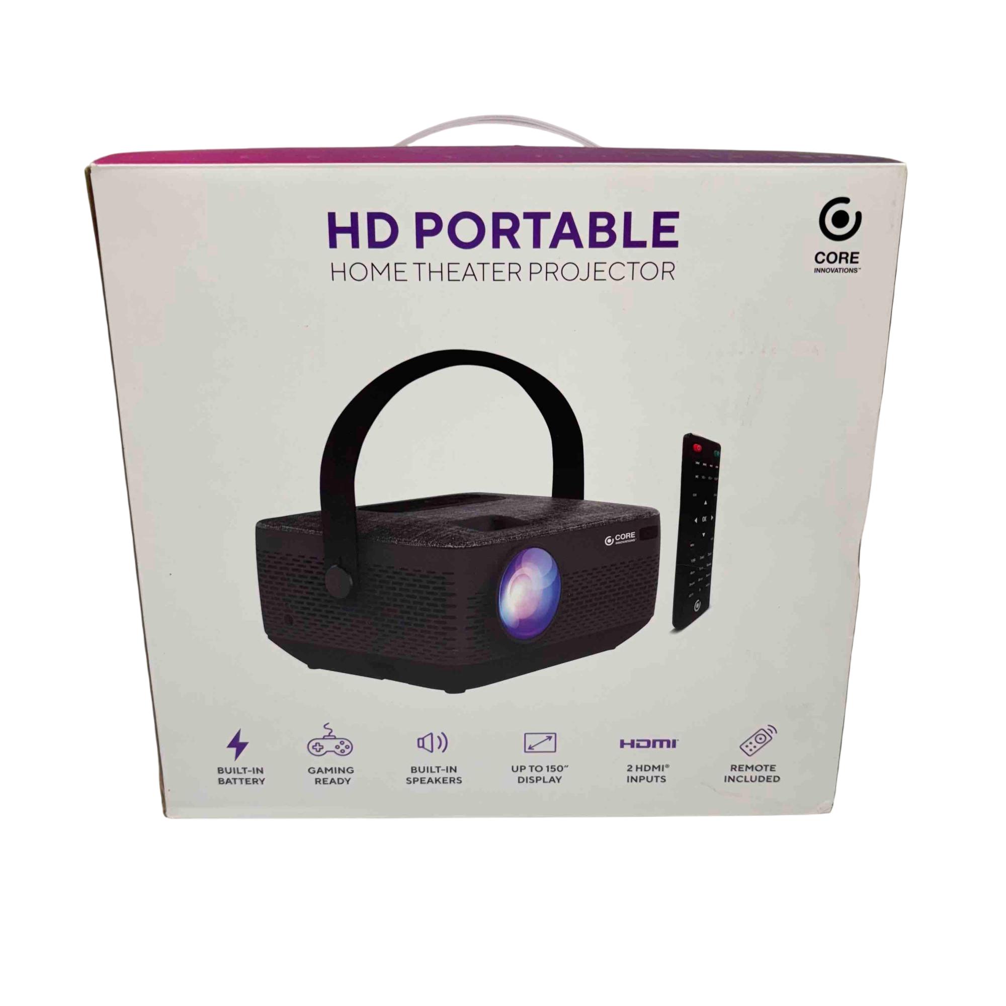 Core Innovations HD Portable Home Theater Projector CJR720BLHD