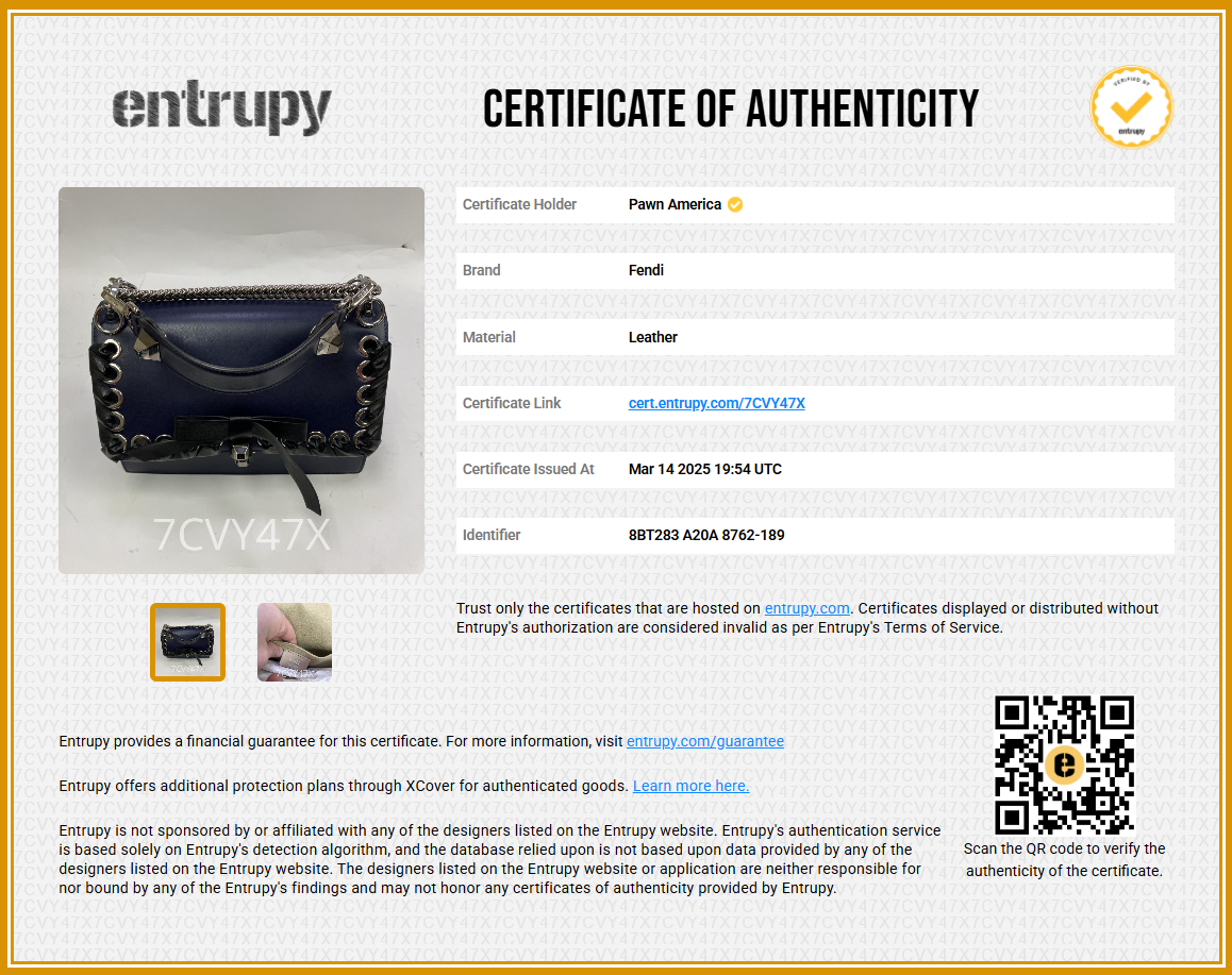Fendi Kan I Blue Leather Shoulder Bag