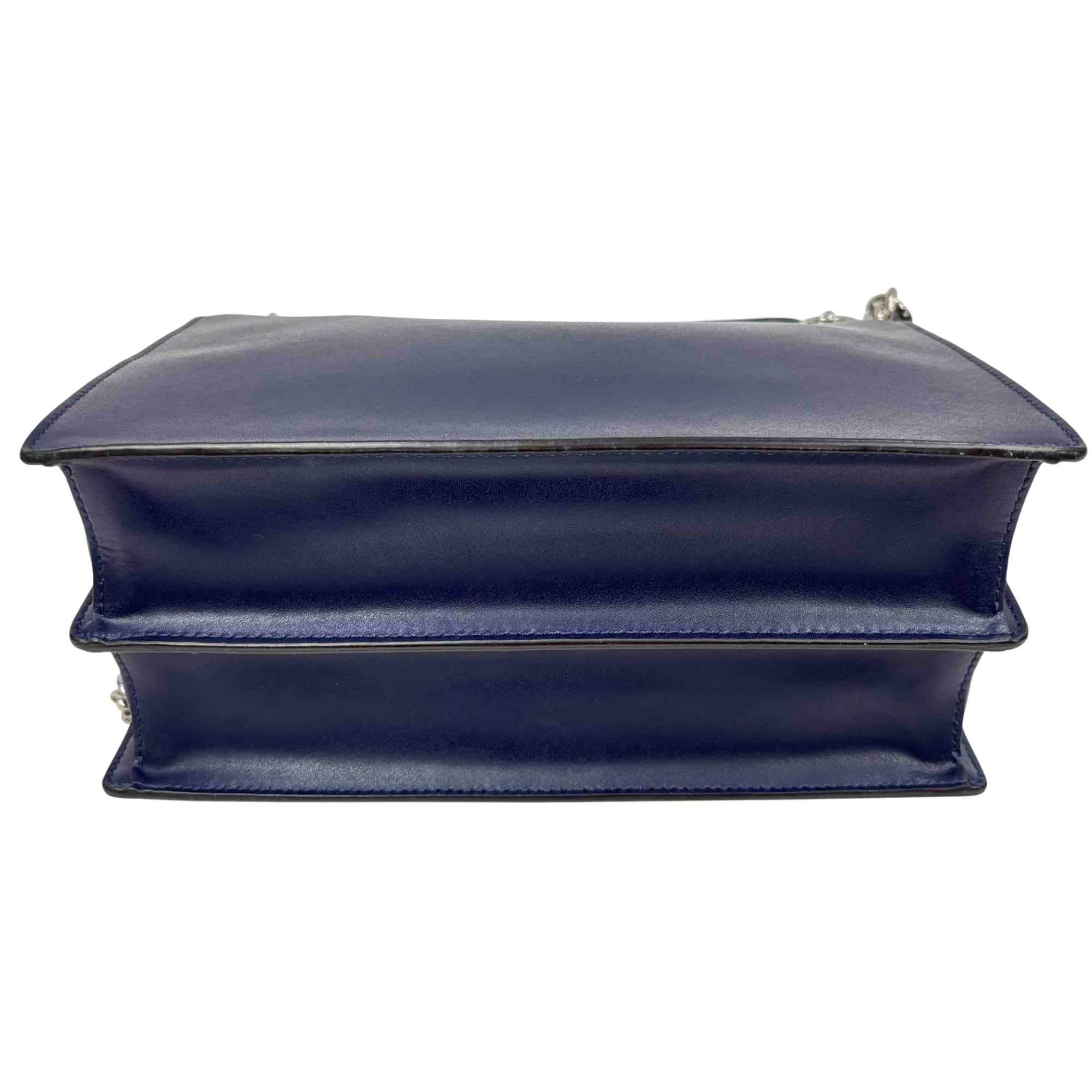 送料無料 ギフト Fendi Kan I Blue Leather Shoulder Bag バッグ
