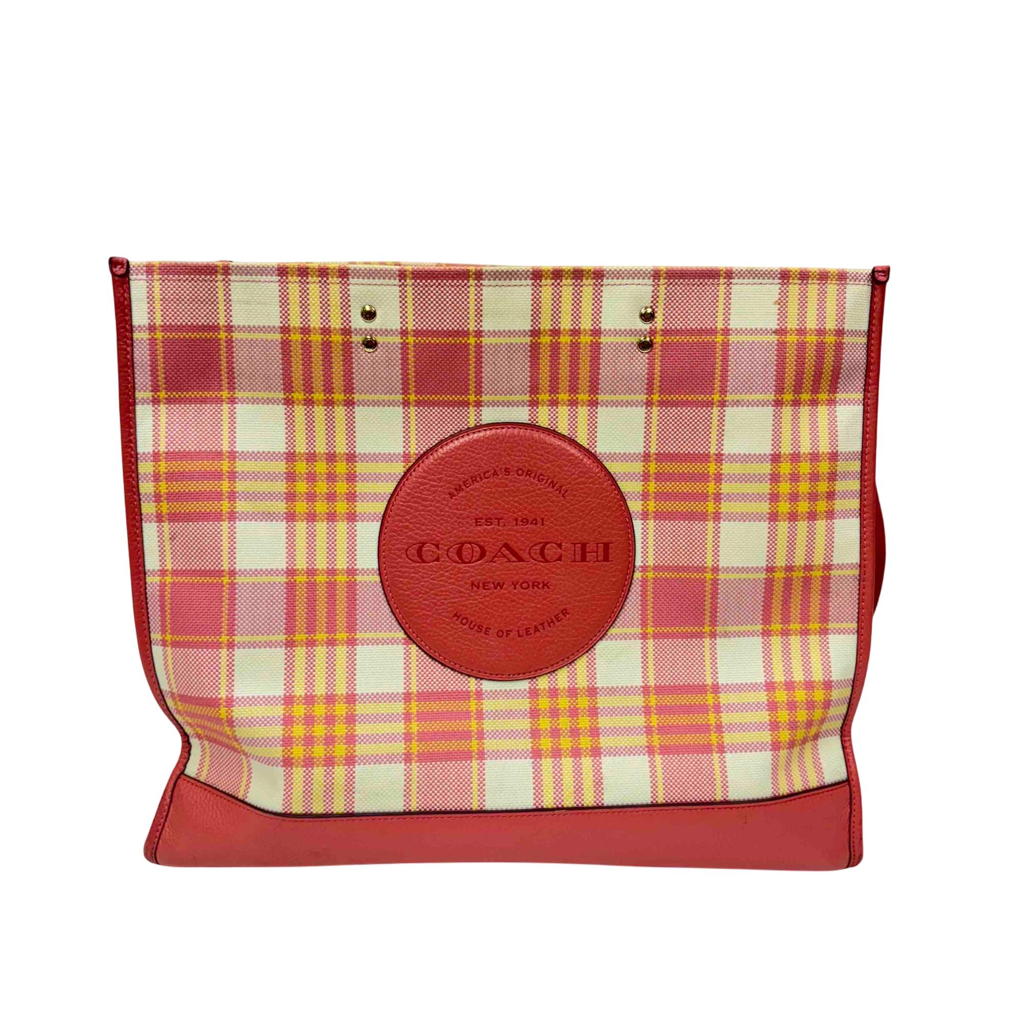 Coach Dempsey Carry All Signature Plaid Shoulder Bag