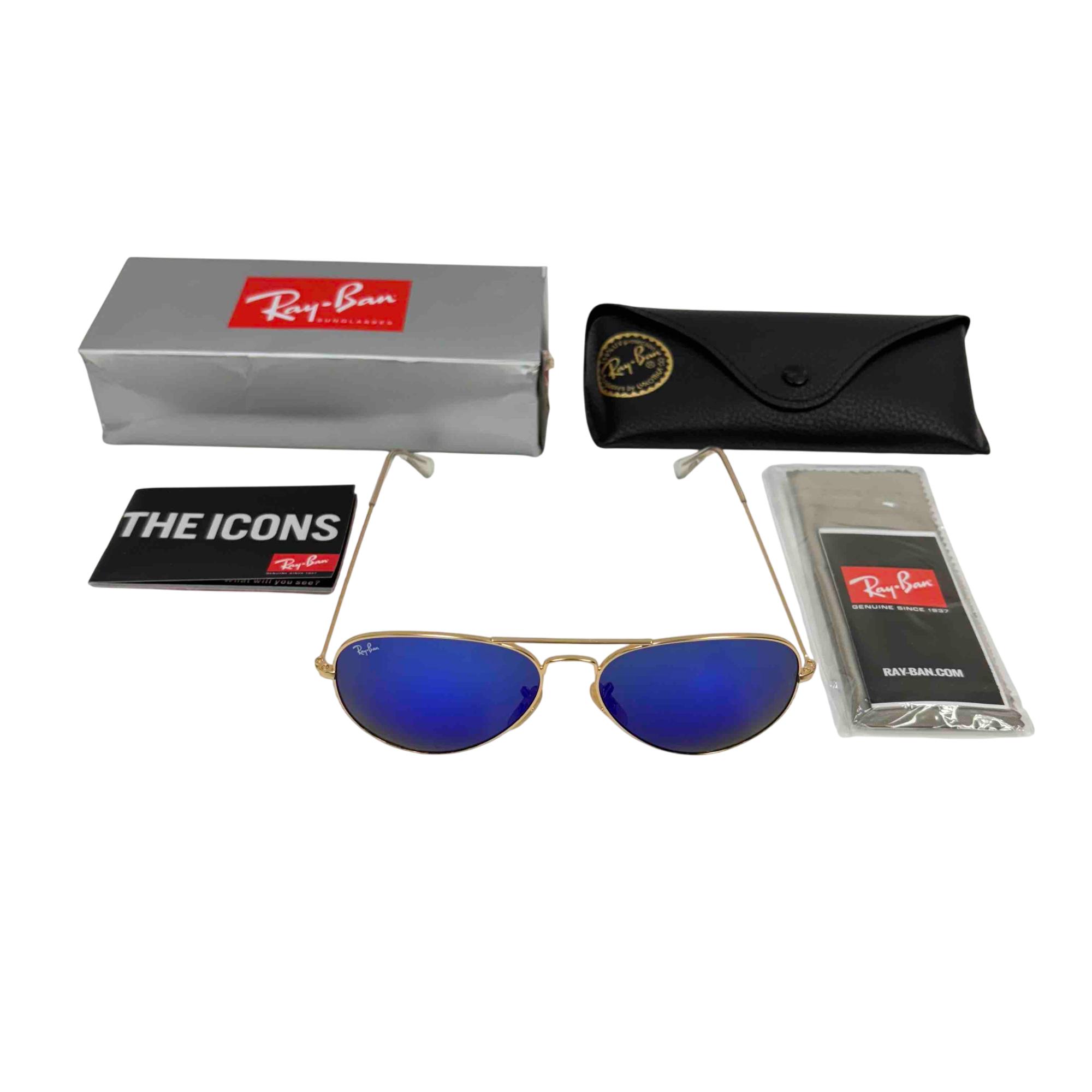 Ray Bans Icon Blue Sunglasses with Case Disney 50th Ray Ban Sunglasses Aviator Large Metal Polar  main image 3