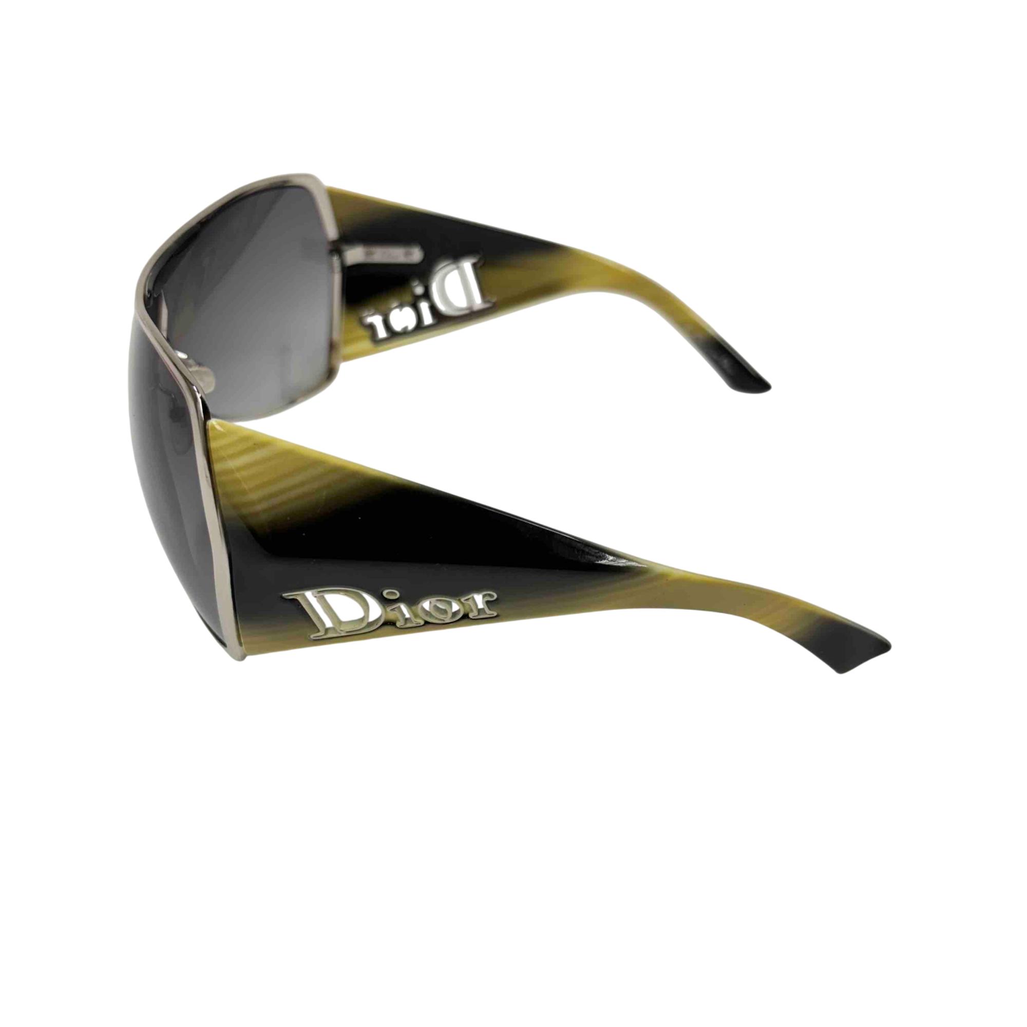 Dior Gaucho 1 HJX94 Vintage Sunglasses Authentic Dior 00s vintage sunglasses - Dior Gaucho shield XXL Y2K  main image 2