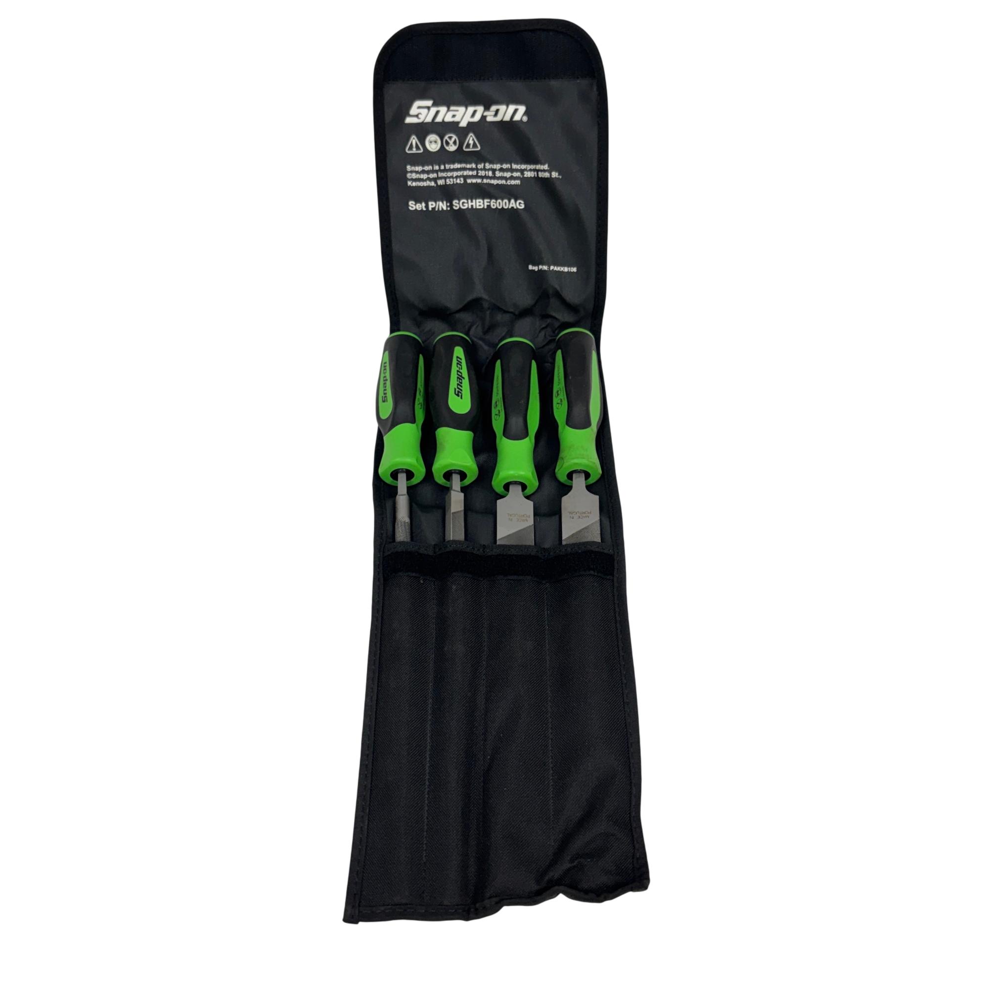 Snap-on 4-Piece Instinct Soft Grip Handle Mixed File Set SGHBF600AG