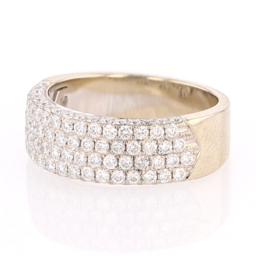 1.42ctw Round Cut Diamond Pavé Cluster Band Ring 14k White Gold Size 7.25