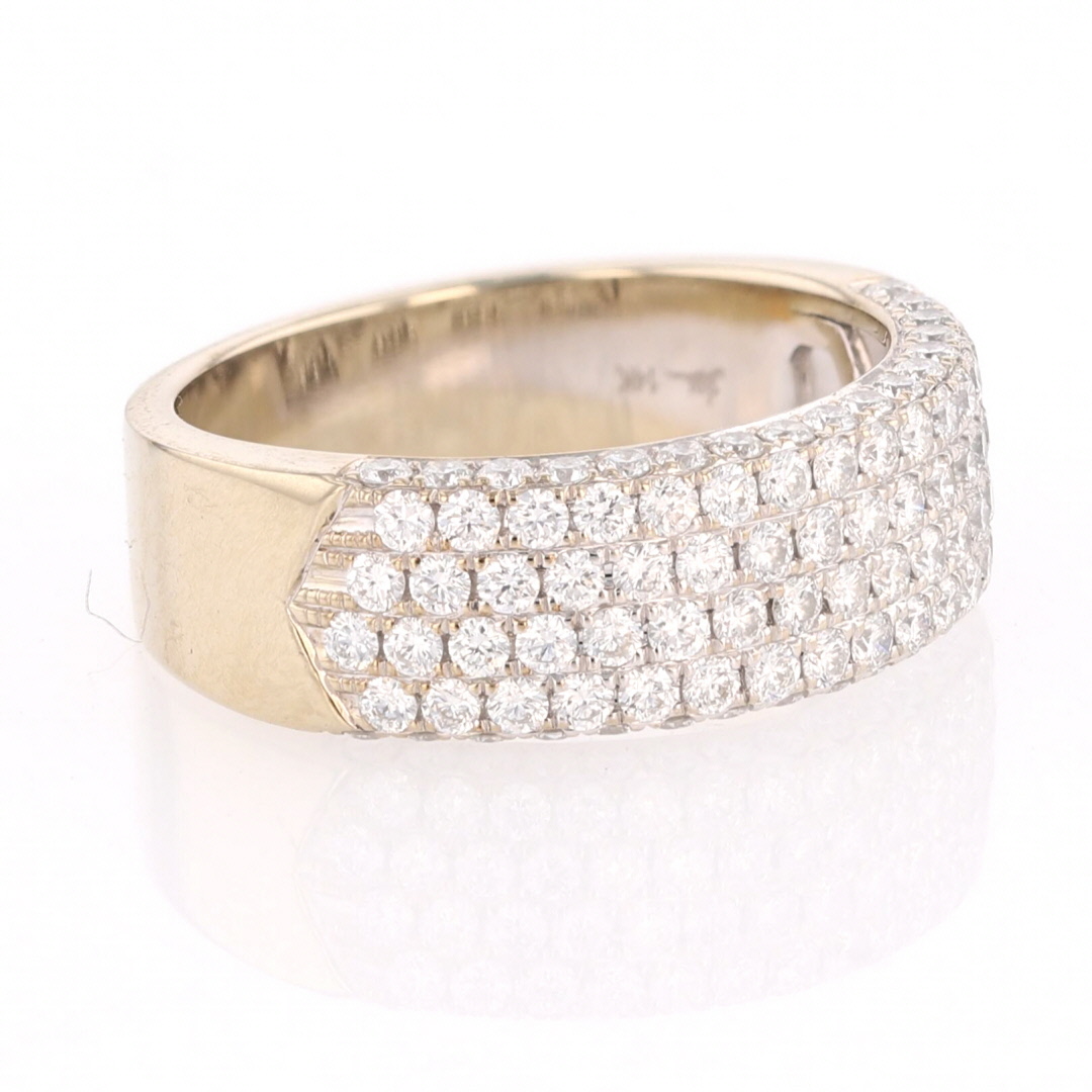 1.42ctw Round Cut Diamond Pavé Cluster Band Ring 14k White Gold Size 7.25