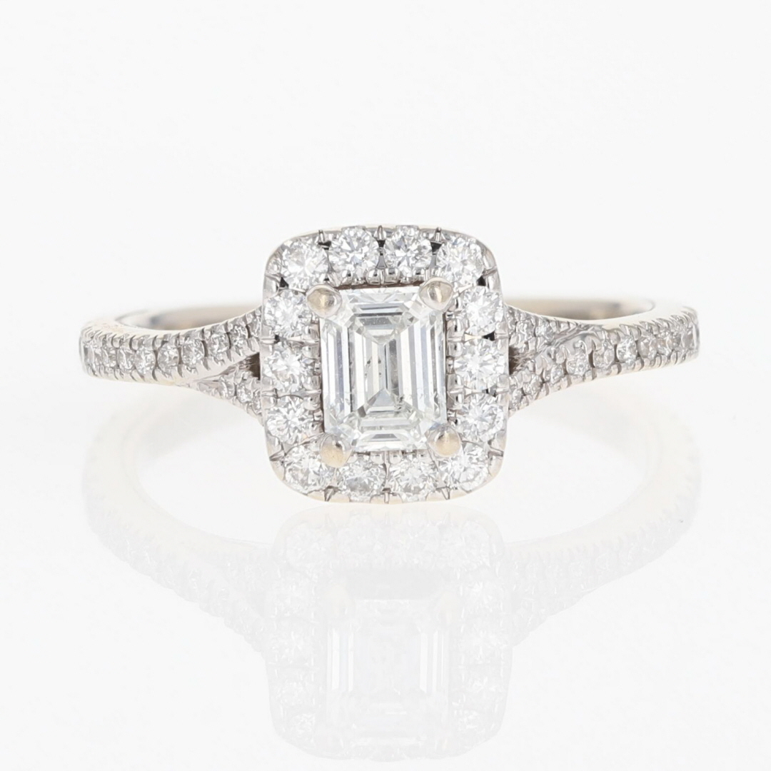 Neil Lane Emerald Cut Diamond Halo Engagement Ring 14k