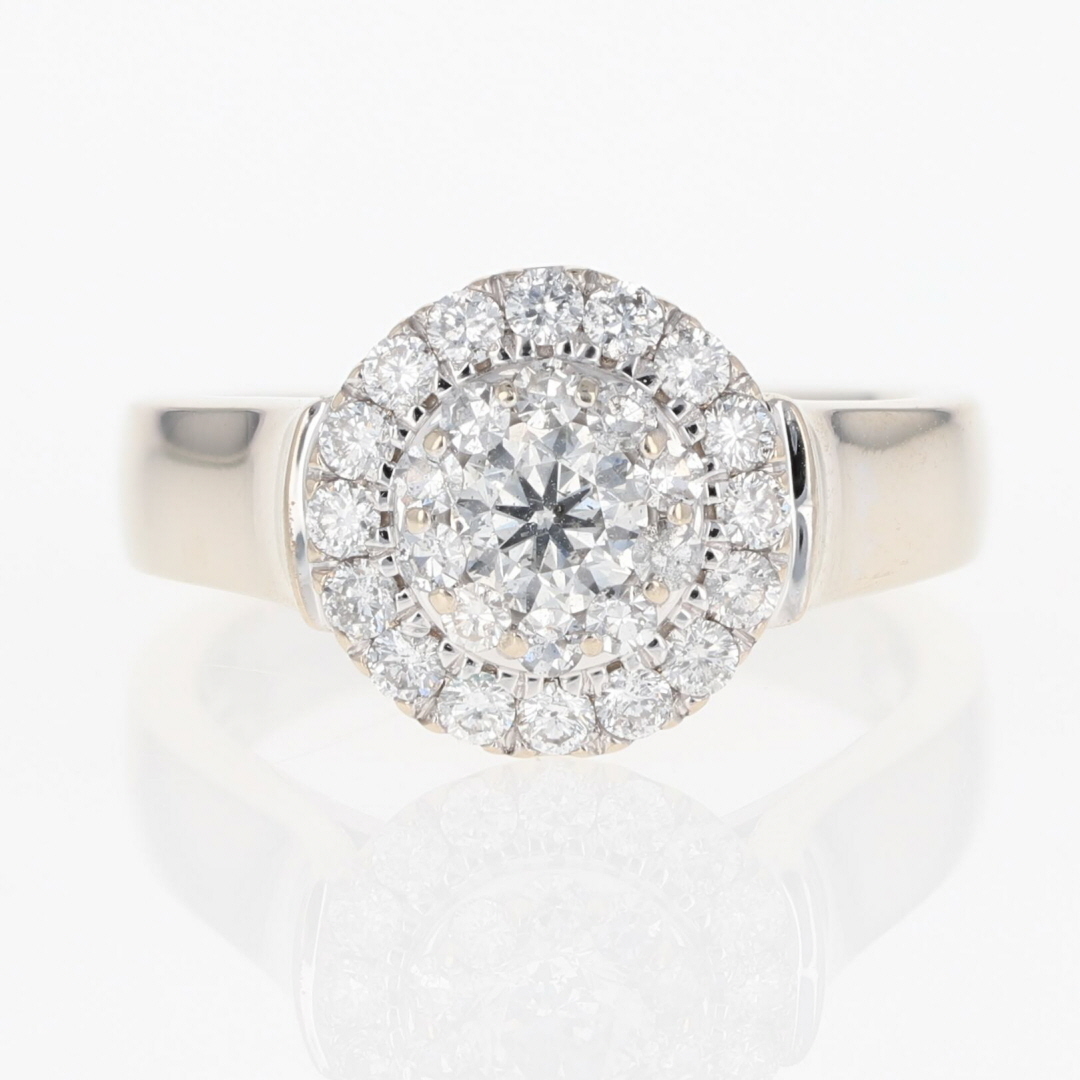 14k Gold Diamond Round Cluster Halo Engagement Ring 14k Gold Diamond Round Cluster Halo Engagement Ring