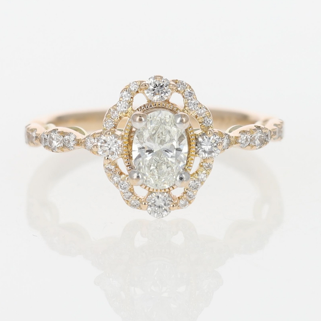 Truly Zac Posen Oval Cut Diamond Engagement Ring 14k Rose