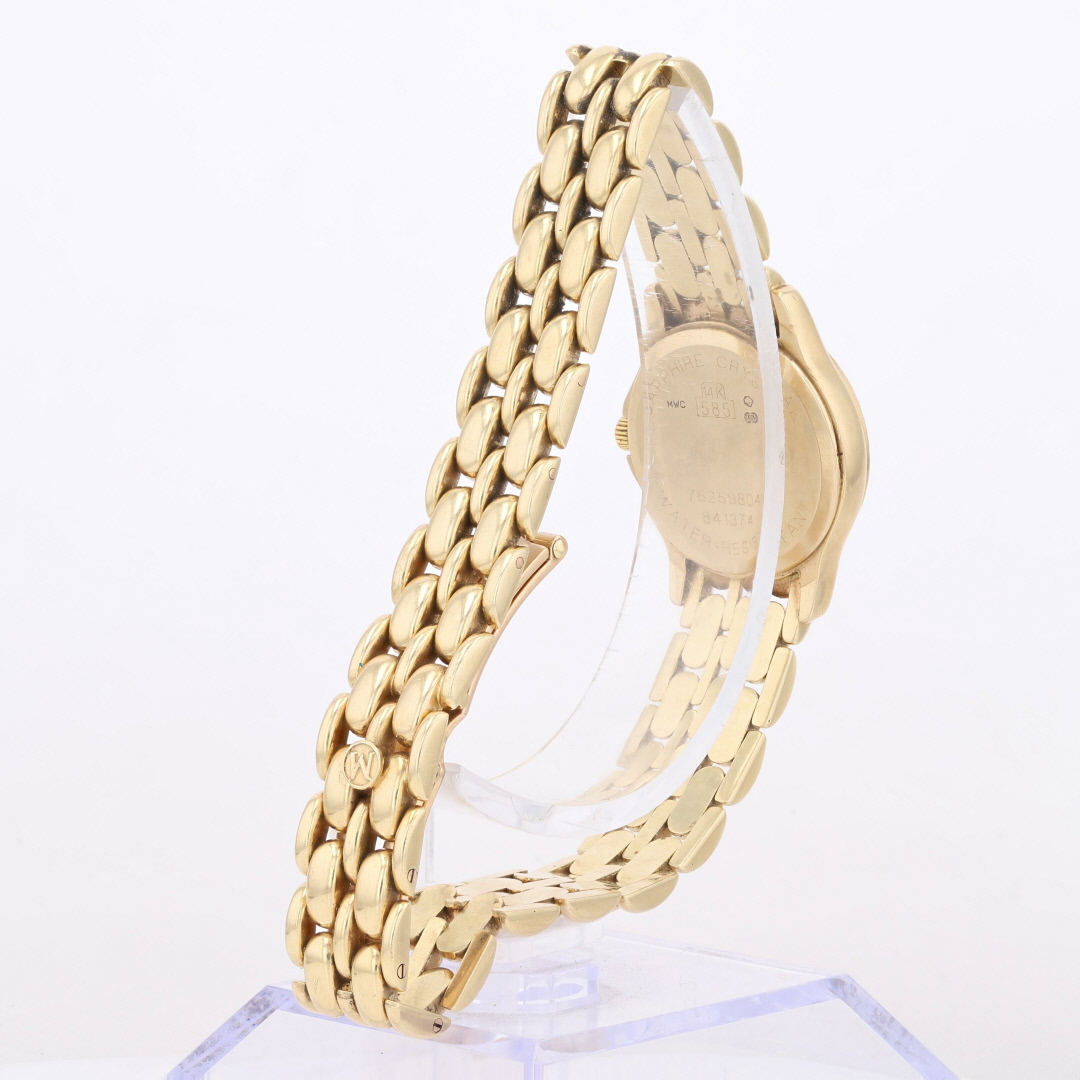 Movado Classic Mother of Pearl Dial Diamond Bezel 14k Yellow