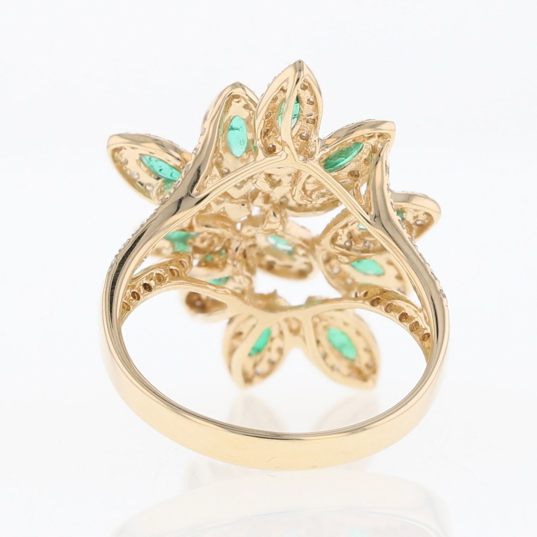 ☆nff☆ green tea frappe ring nff1 14K Yellow Gold Green Amethyst and Diamond Cocktail Ring