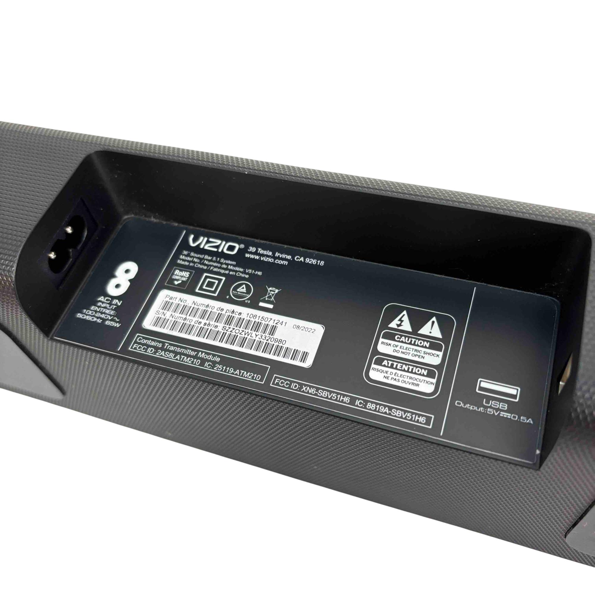 Vizio 5.1 Sound Bar V51-h6 for Sale in Los Angeles, CA Vizio 5.1 Sound Bar V51-h6 for Sale in Los Angeles, CA