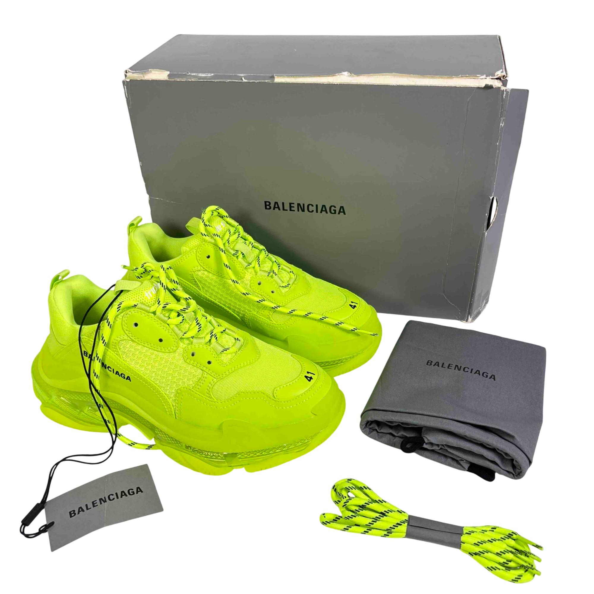 Balenciaga 544351 Triple S Clear Sole Women's US 11 Fluo