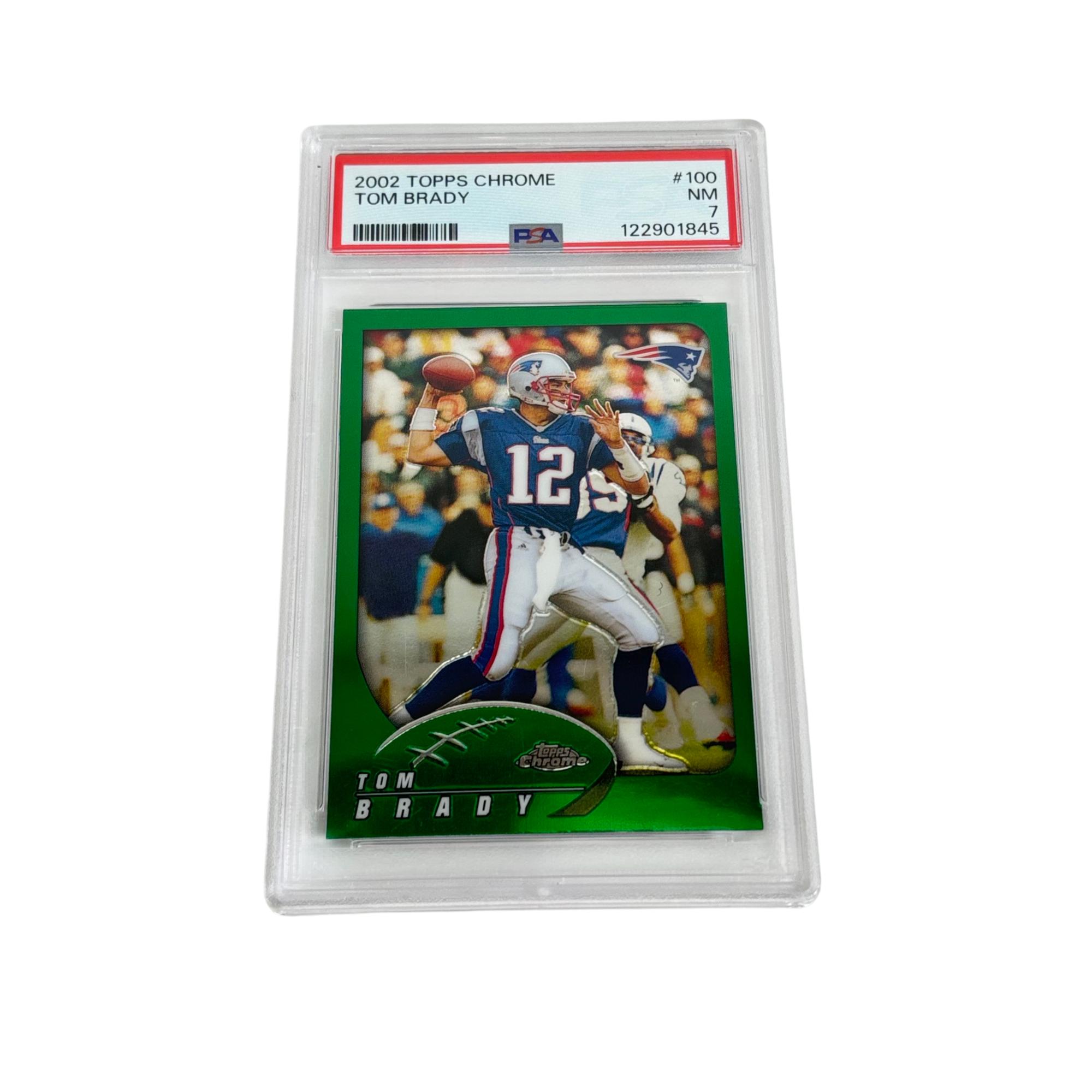 Tom Brady Topps Chrome 2002 #100 PSA Near Mint 7 Football Card