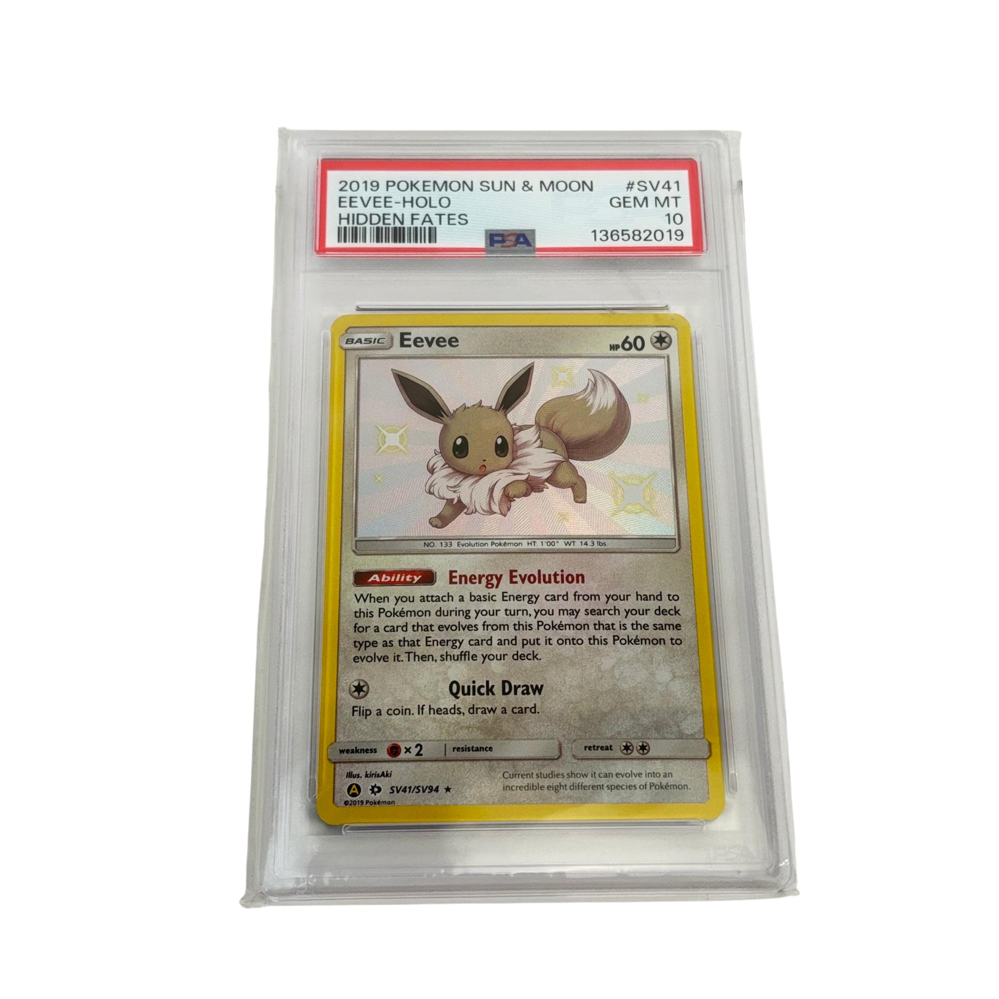 Eevee Holo #SV41/SV94 PSA 10 GEM MT 2019 Pokémon Sun & Moon Hidden