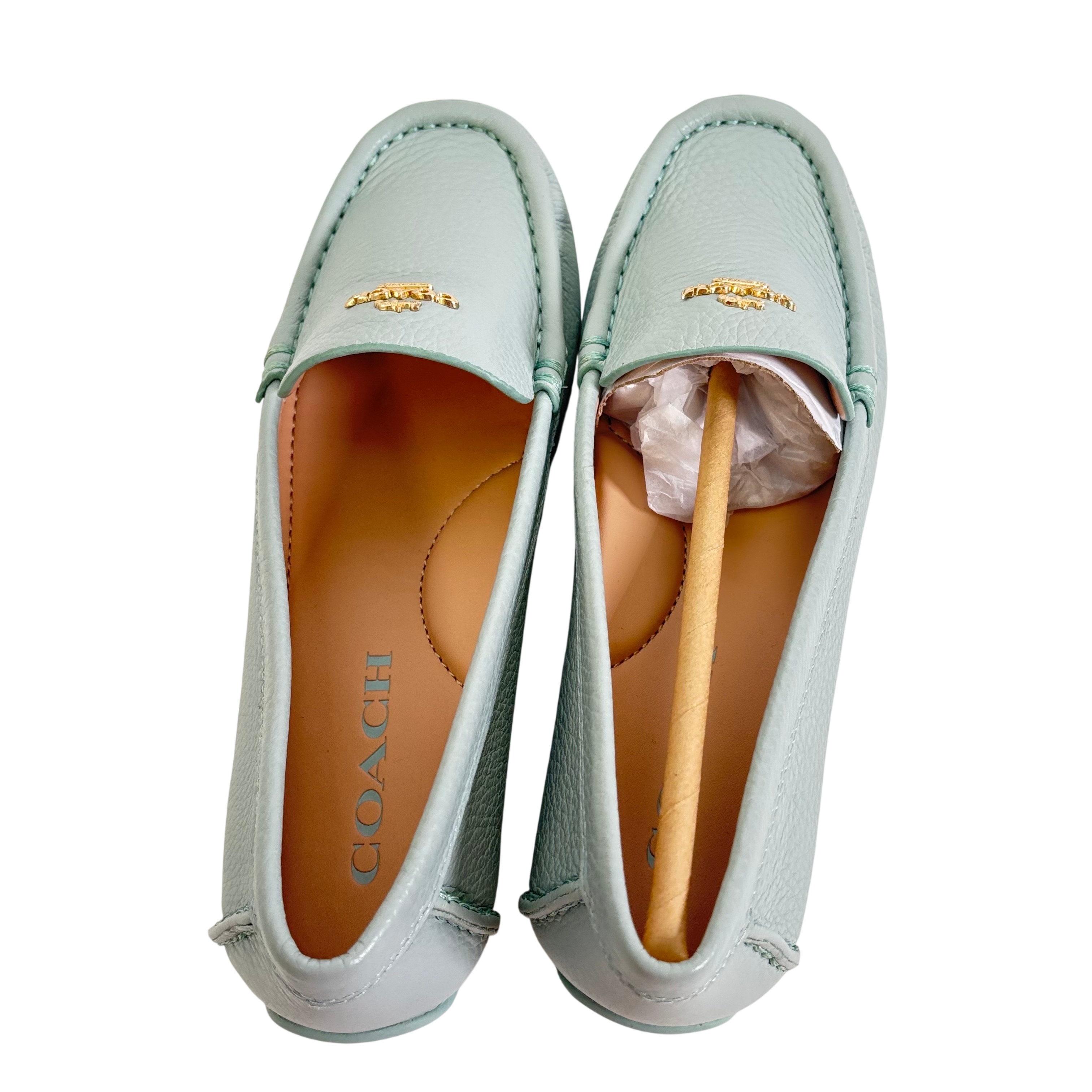 Coach G4835 Women's Size US 5B Marley Leather Light Teal Flats