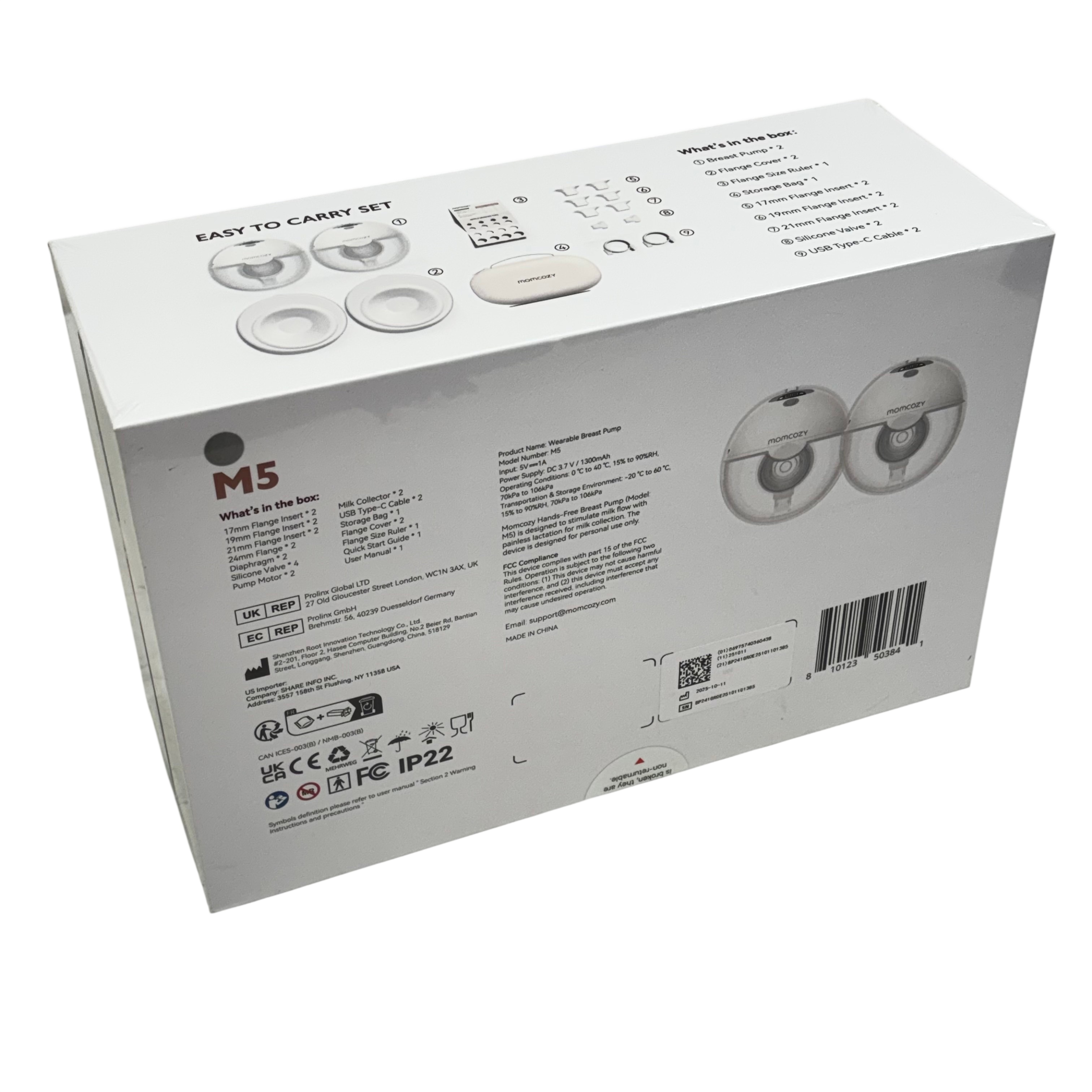 Momcozy M5 Hands-Free Breast Pump Set - Double Pumps - 6660