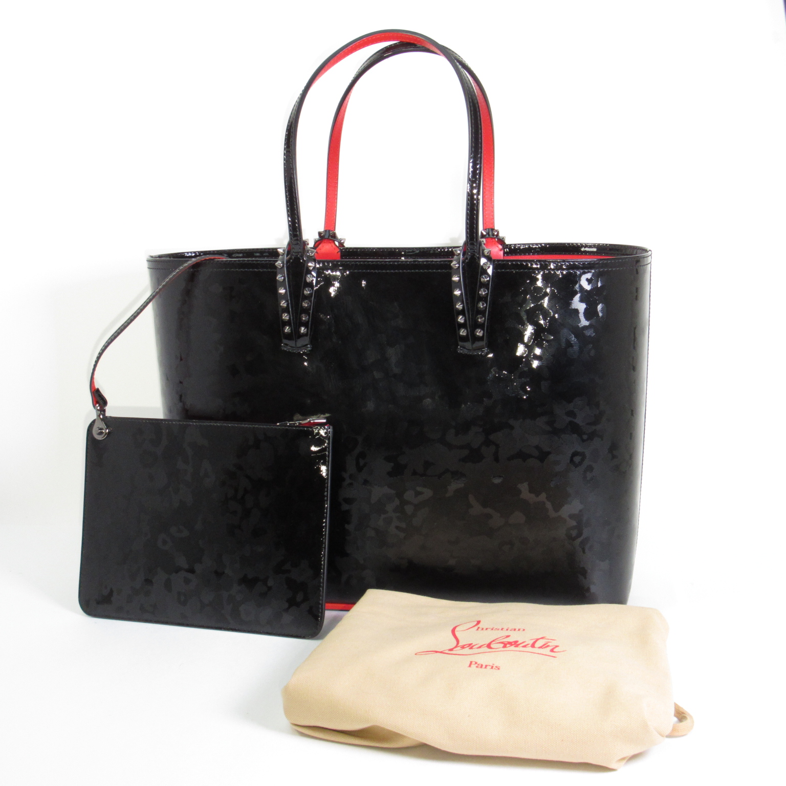 Christian Louboutin (CM53) Cabata Patent Panthera Large Tote Bag 