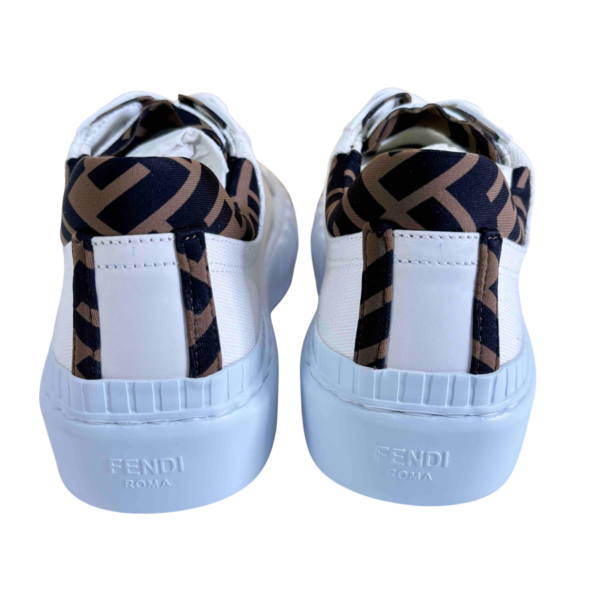 Fendi Force 8E8110 White Canvas Low-Top Women's 35 Euro
