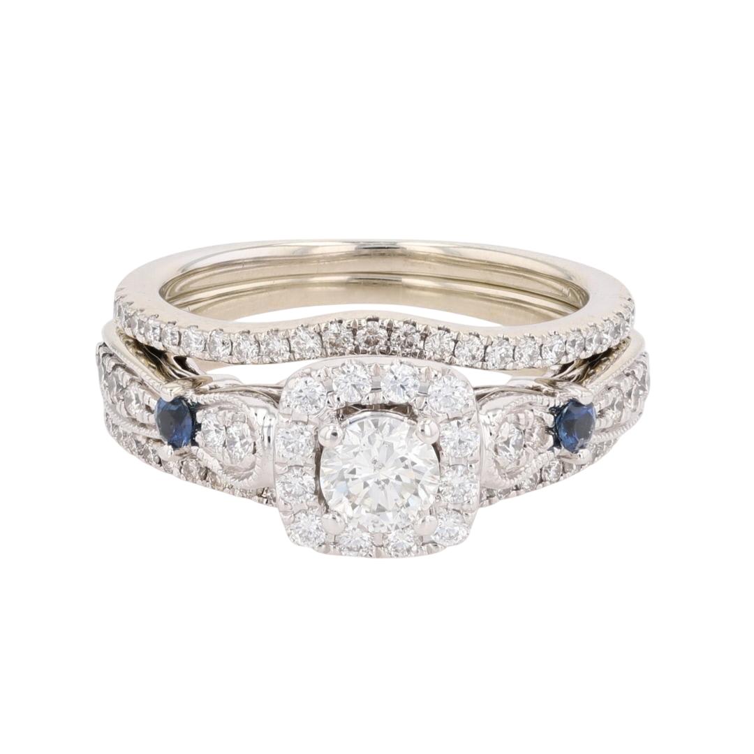 14k White Gold Vera Wang Blue Engagement Ring Peoples Vera Wang