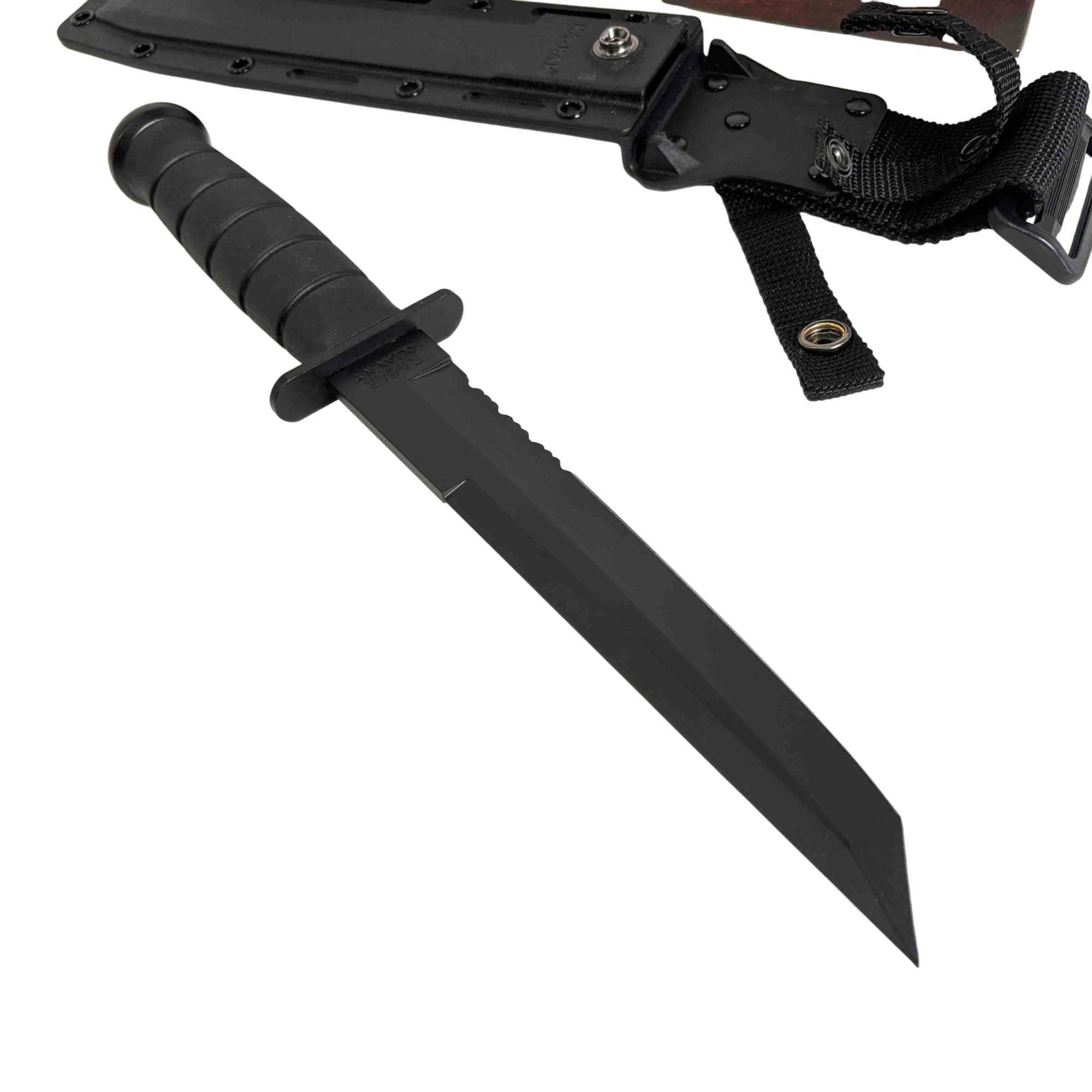 KA-BAR 1245 USA-BLACK-SERR Black Tanto Hunting Knife