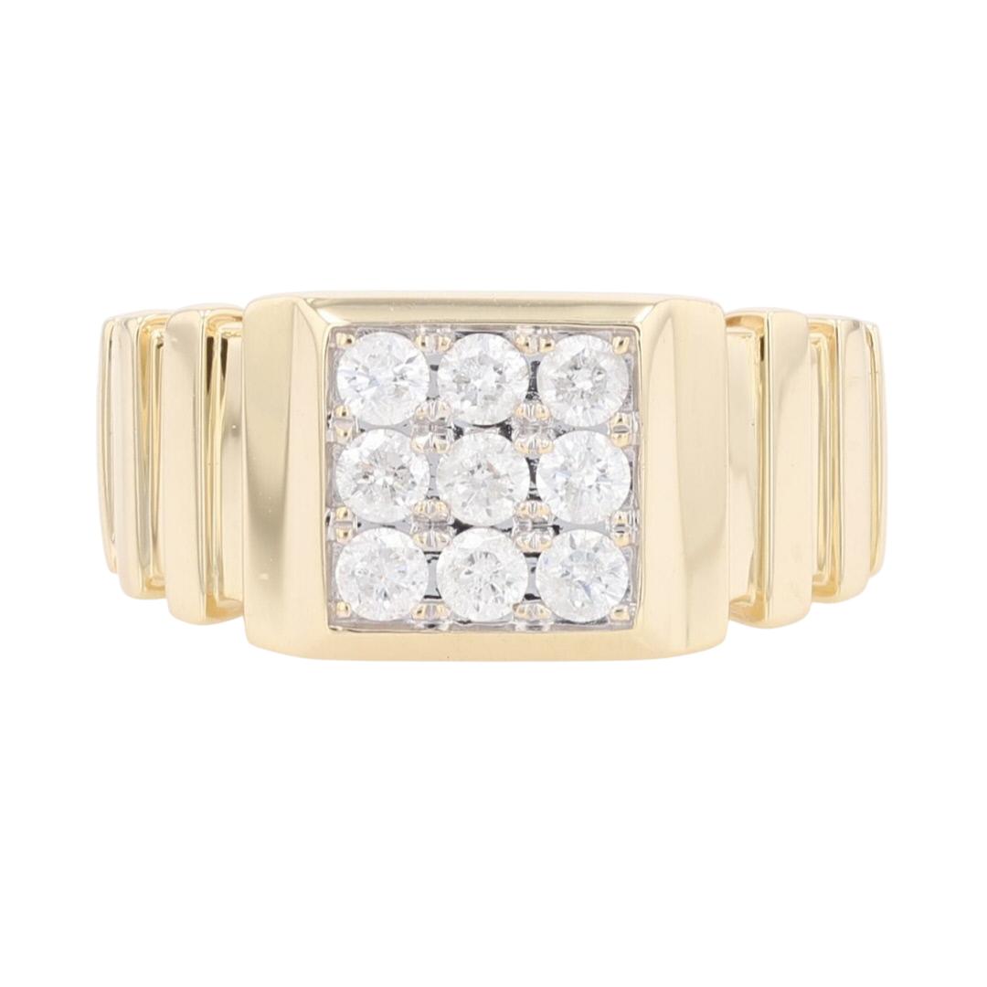 .70ctw Round Cut Diamond Cluster Wedding Band Ring 10k Yellow Gold Size 10