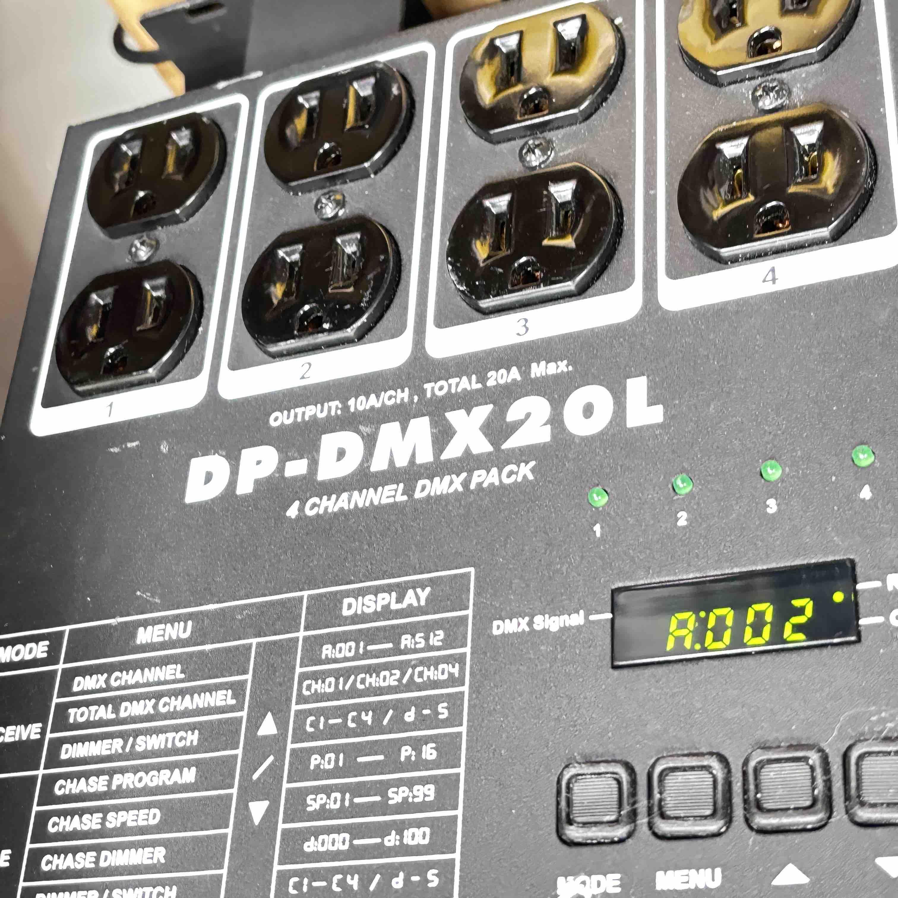 Elation DP-DMX20L 4-Channel DMX Dimmer/Switch Pack - 8626