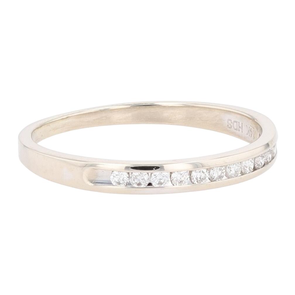 .14ctw Round Cut Diamond Channel-Set Wedding Band Ring 14k White Gold ...