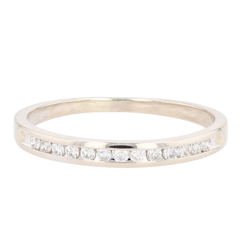 .14ctw Round Cut Diamond Channel-Set Wedding Band Ring 14k White Gold ...