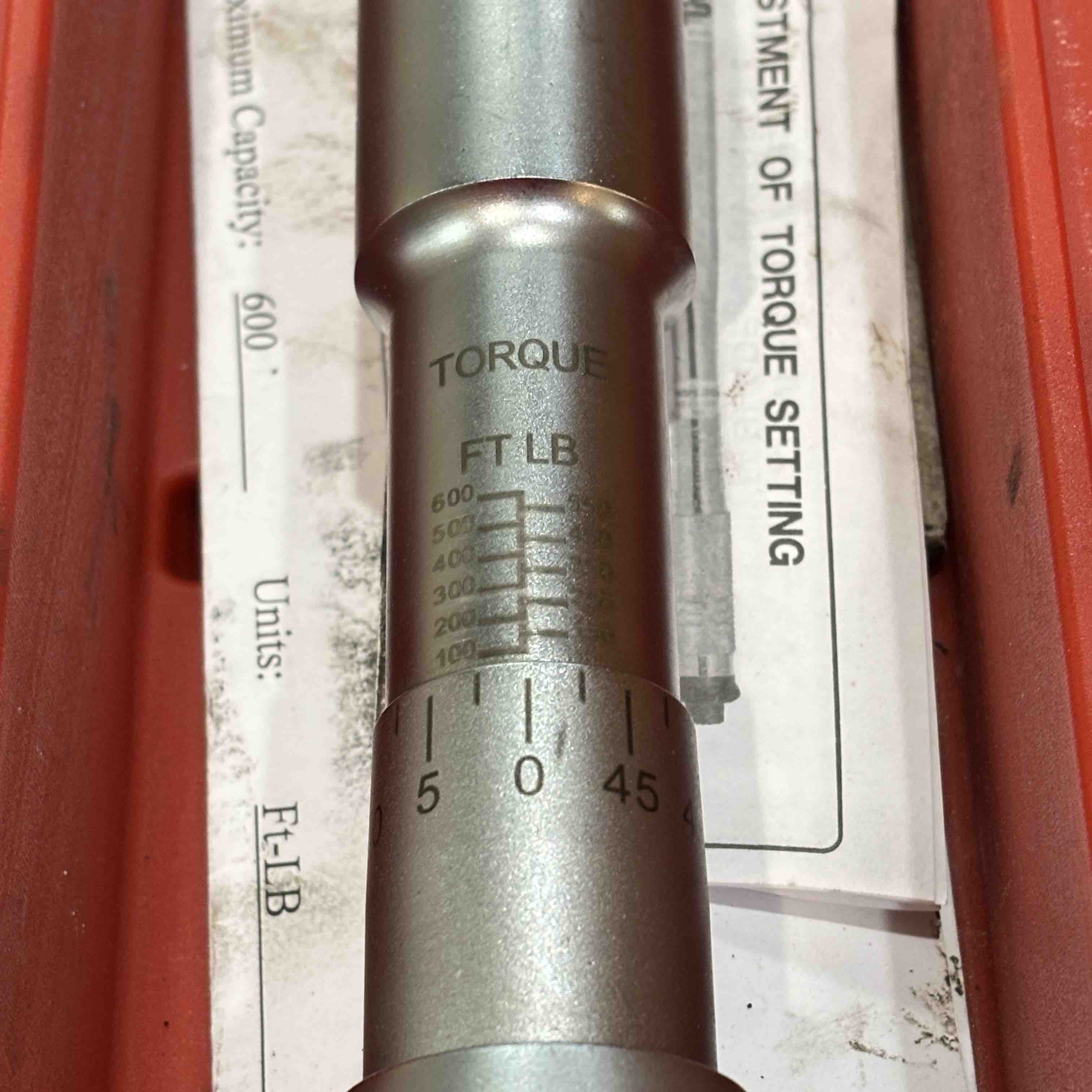 Mountain MTN16600 T-Wrench 3/4'' Drive 100-600 ft-lb Torque Wrench