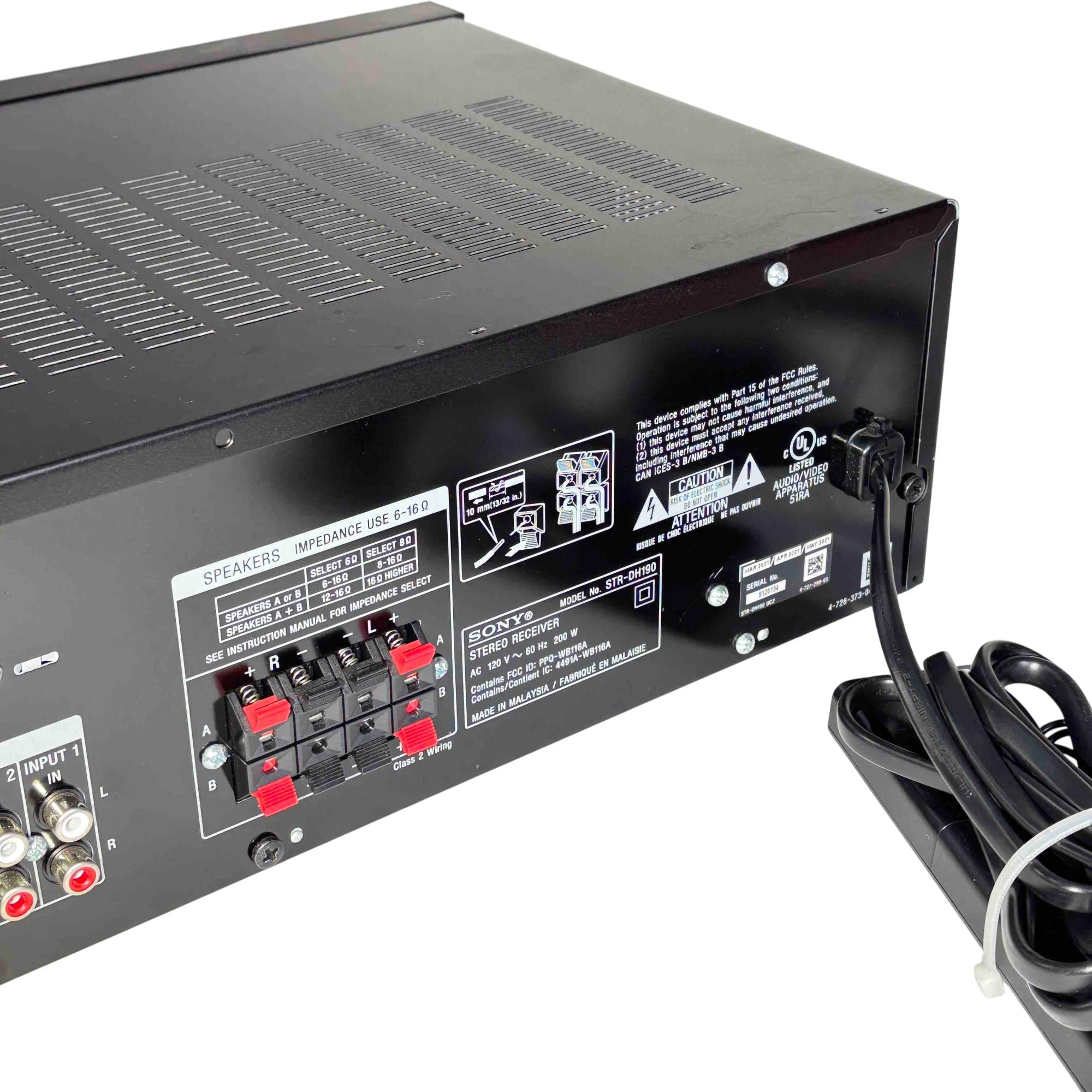 nick専用・SONY AVプリメイアンプ STR-DH190 ソニー、フォノ入力やBluetooth機能などを備える入門プリメイン
