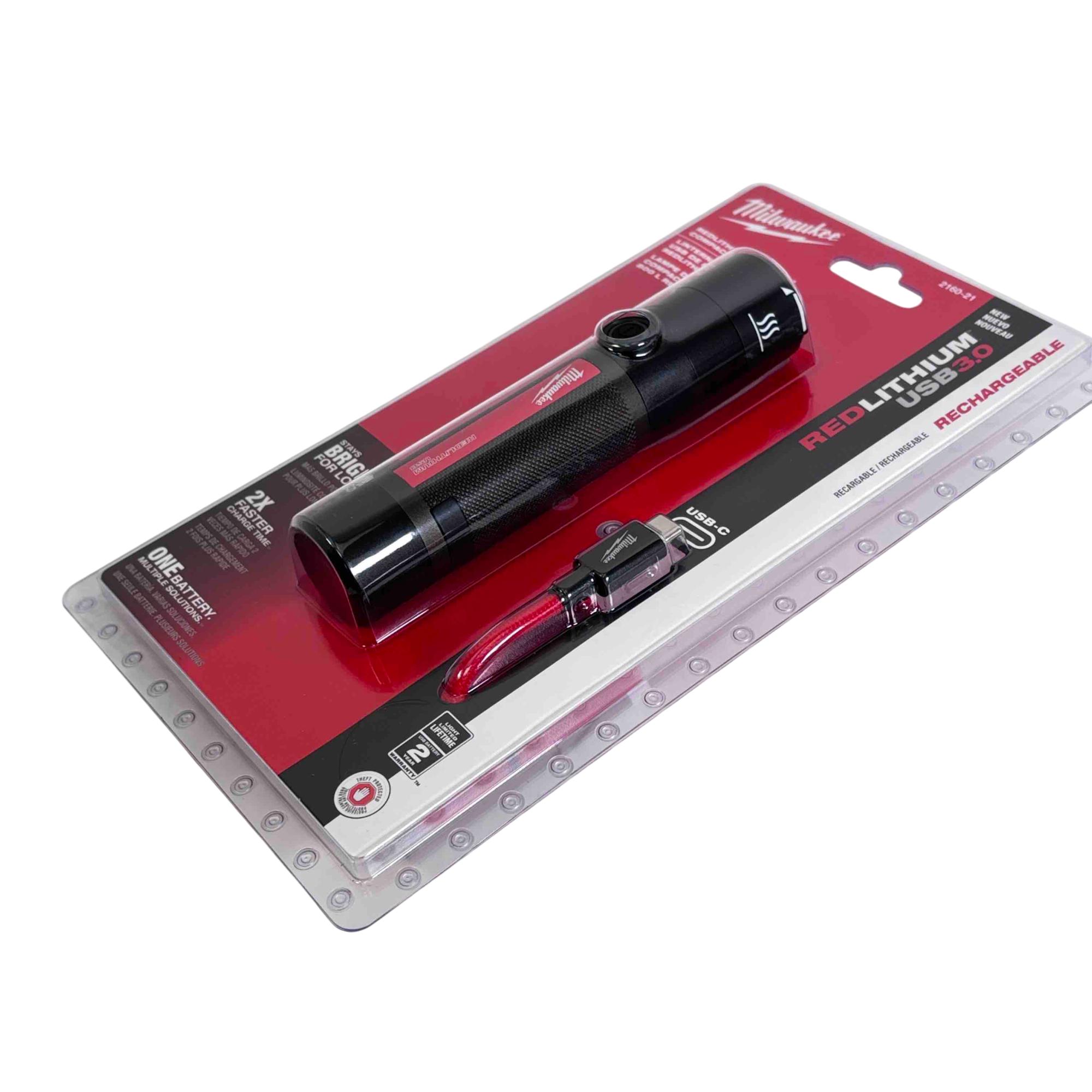 Milwaukee 2160-21 REDLITHIUM USB Rechargeable 800L Compact Flashlight - 5630