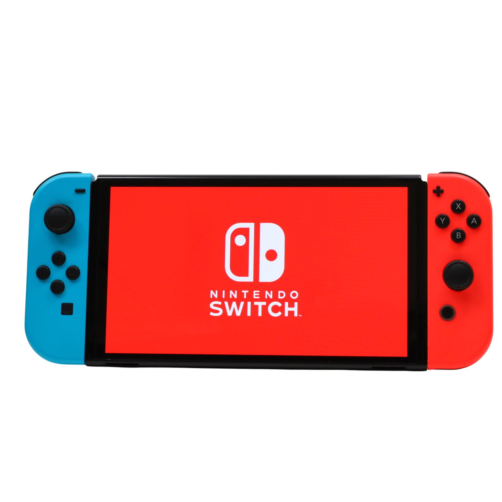 Nintendo Switch OLED HEG-001 64GB + 128GB Video Game Console - Blue/Red ...