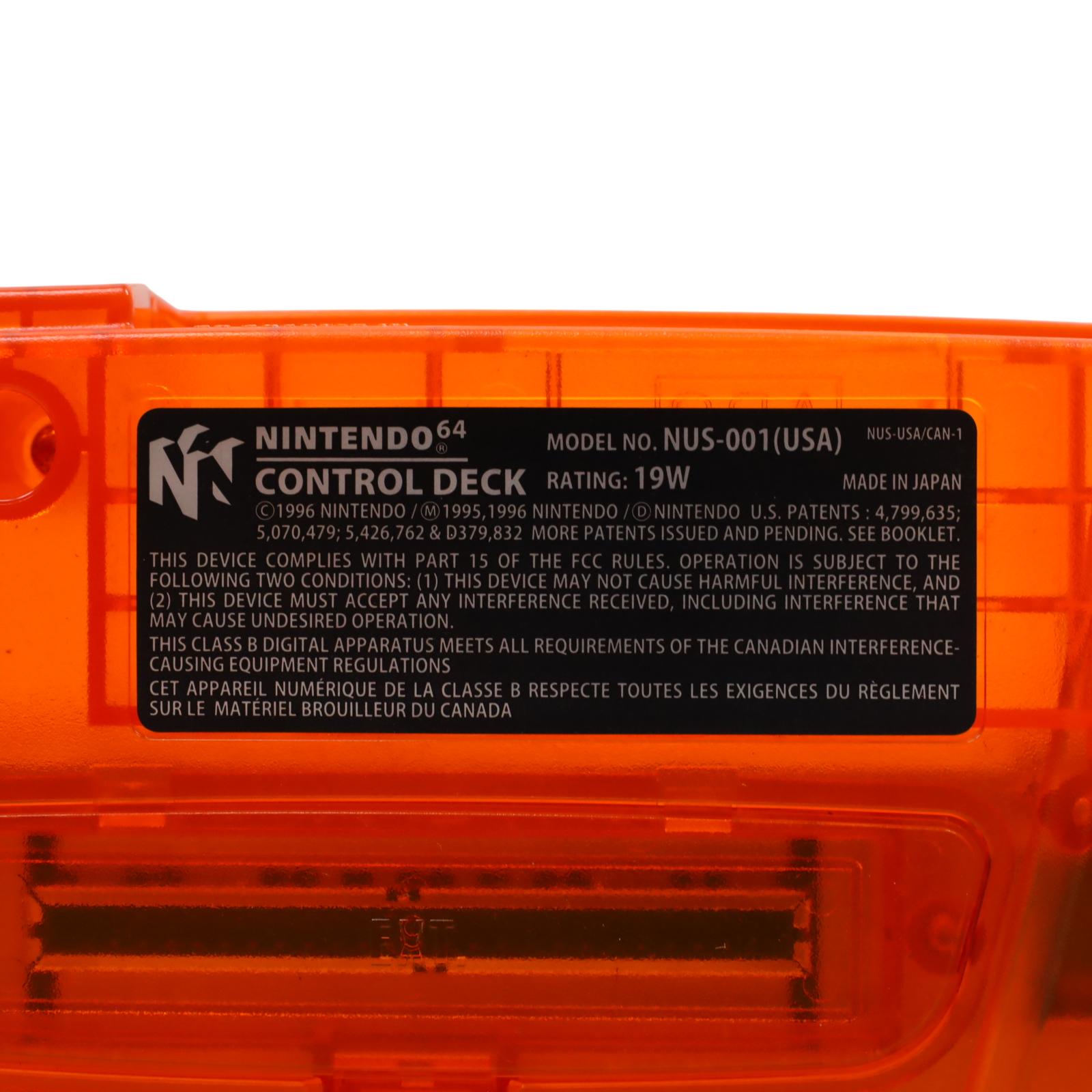 Nintendo 64 NUS-001 Video Game Console - Funtastic Fire Orange (2277)