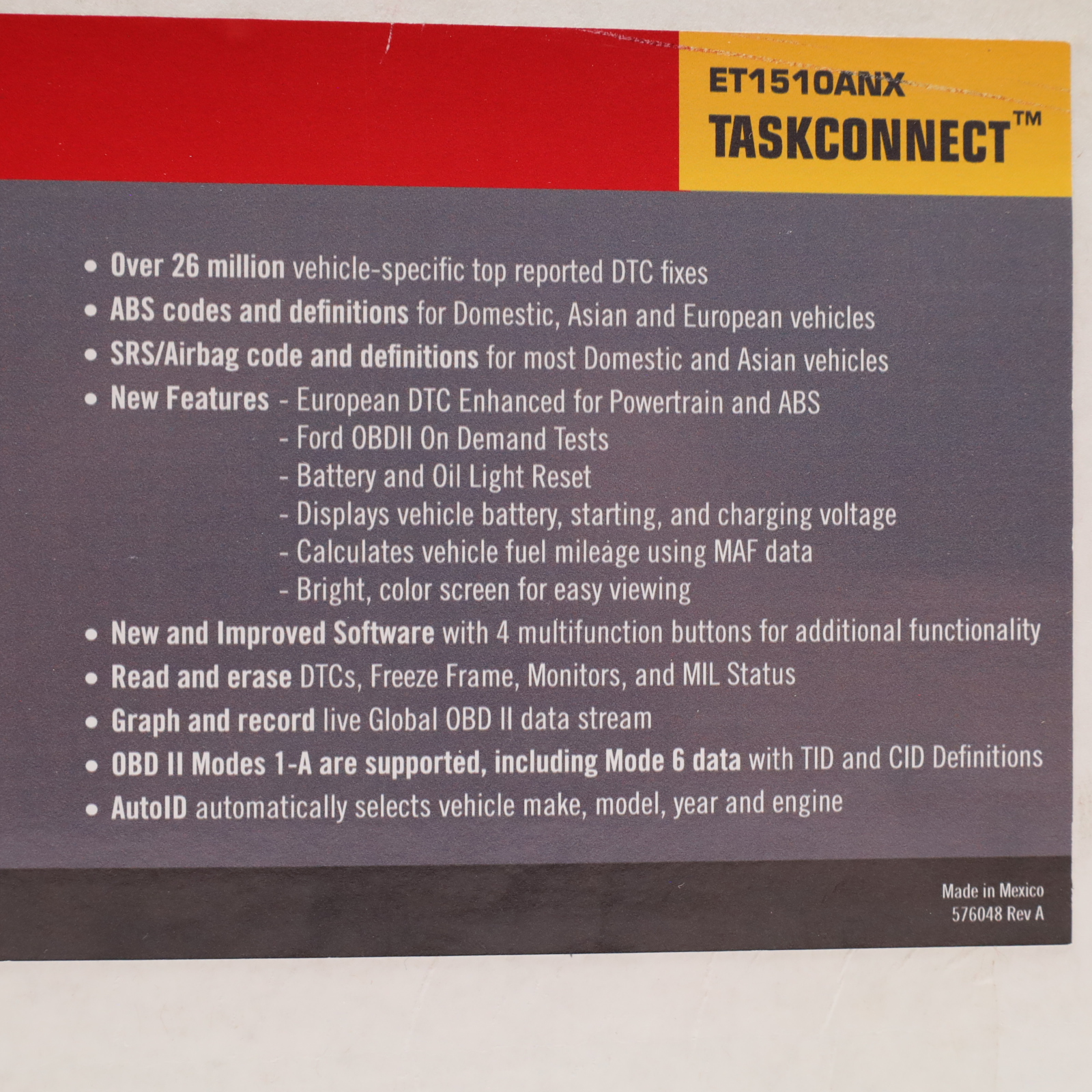 Mac Tools TaskConnect ET1510ANX Automotive Code Scanner