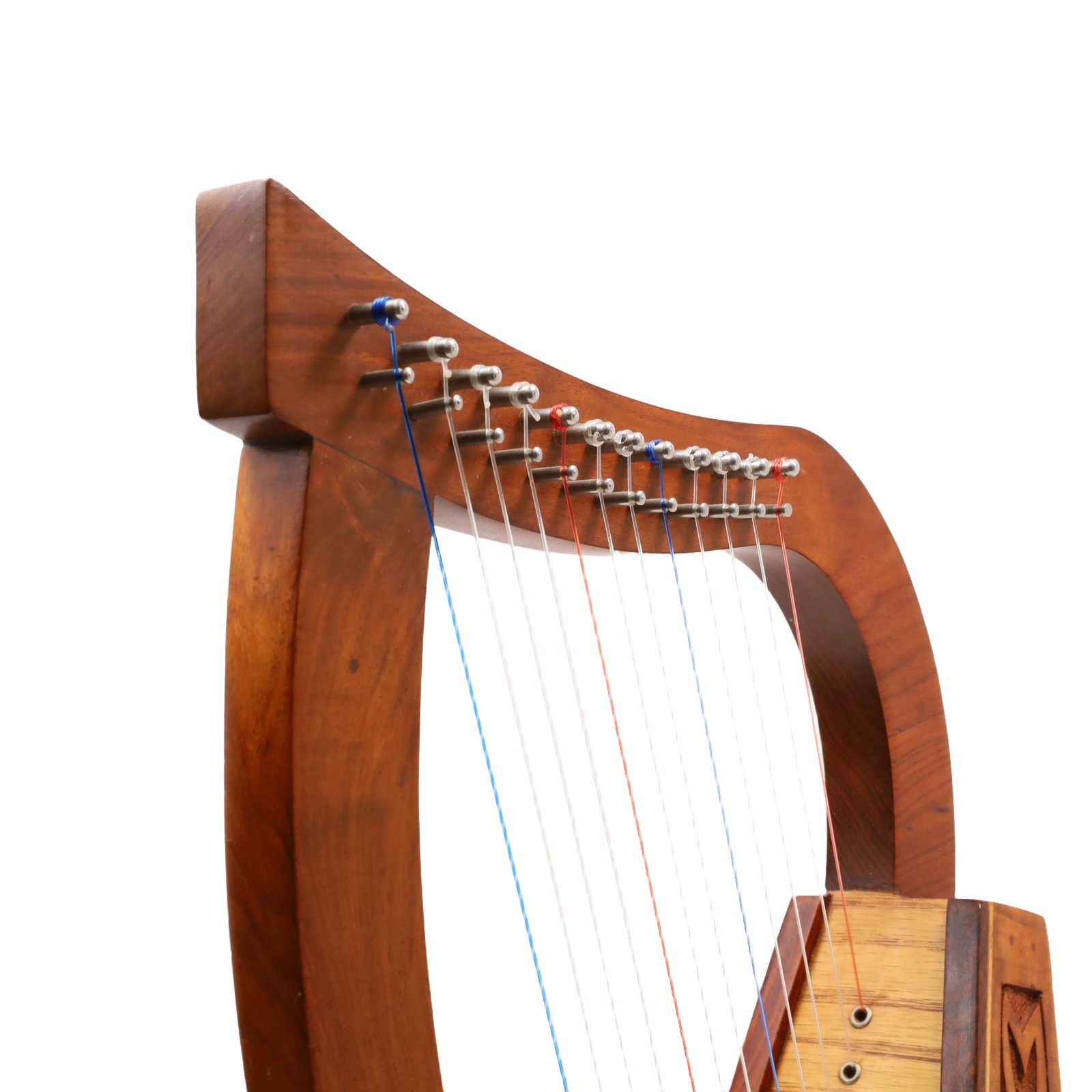Mid East Roosebeck 12-String Walnut Knotwork Baby Harp