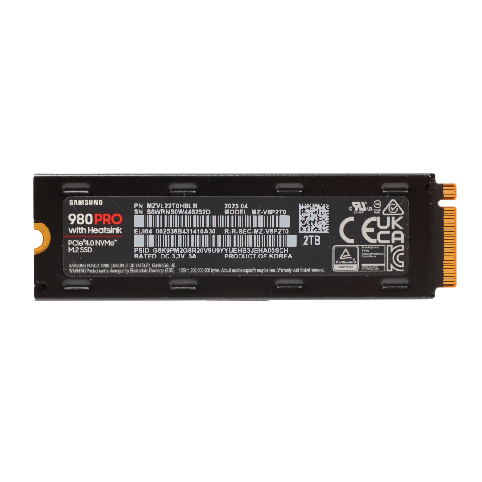 Samsung 980 PRO 2TB SSD M.2 NVMe PCIe 4.0 Solid State Drive - Heatsink