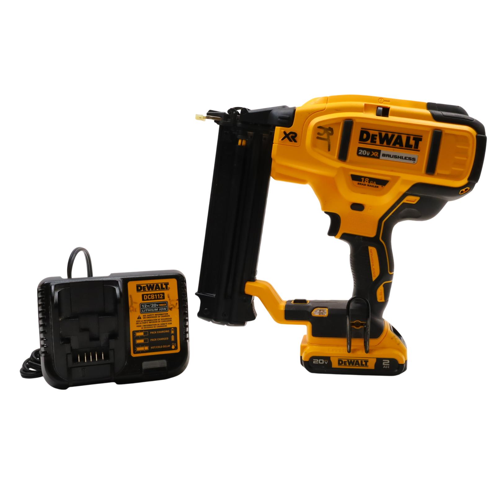 20-Volt Max Lithium-Ion 18-Gauge Cordless Brad Nailer Kit with Bonus Lithium-Ion Compact Battery Pack 2.0Ah