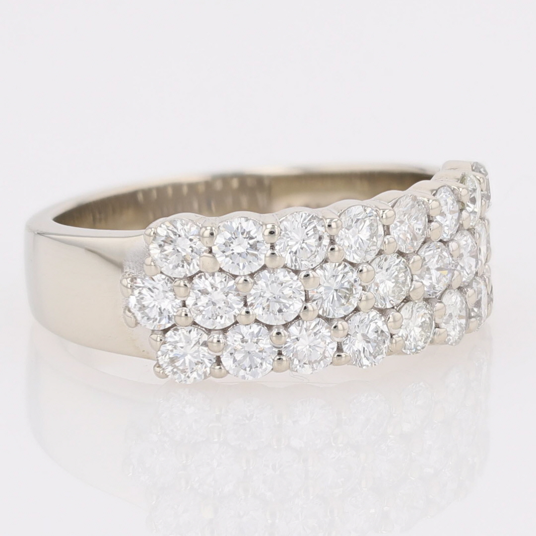 1.36ctw Round Cut Diamond Cluster Wedding Band Ring 14k White Gold Size ...